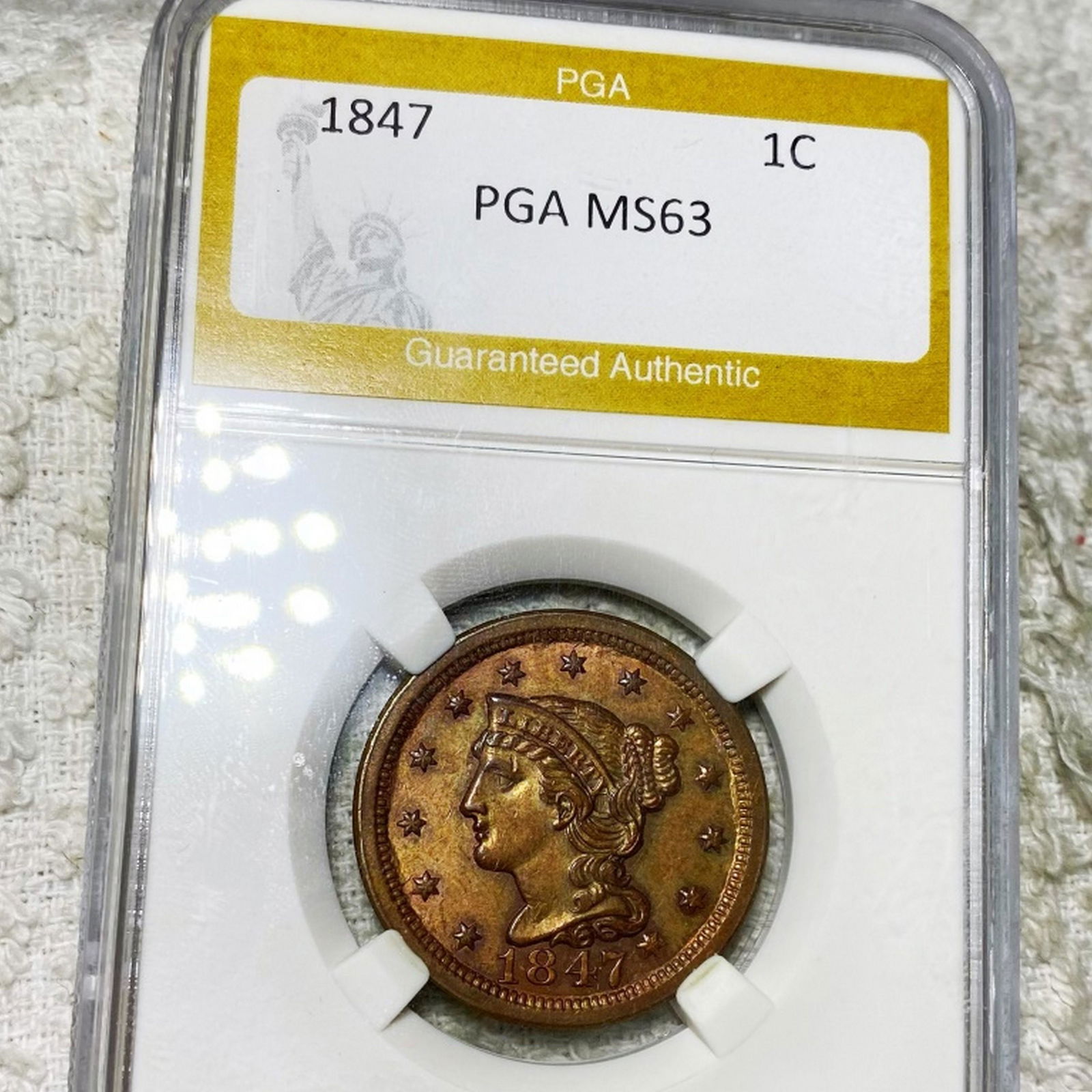 1847 Braided Hair Large Cent PGA - MS63 (1 of 2)