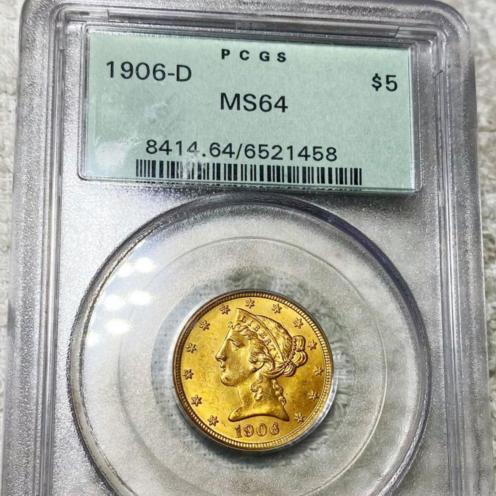 1906-D $5 Gold Half Eagle PCGS - MS64 (1 of 2)
