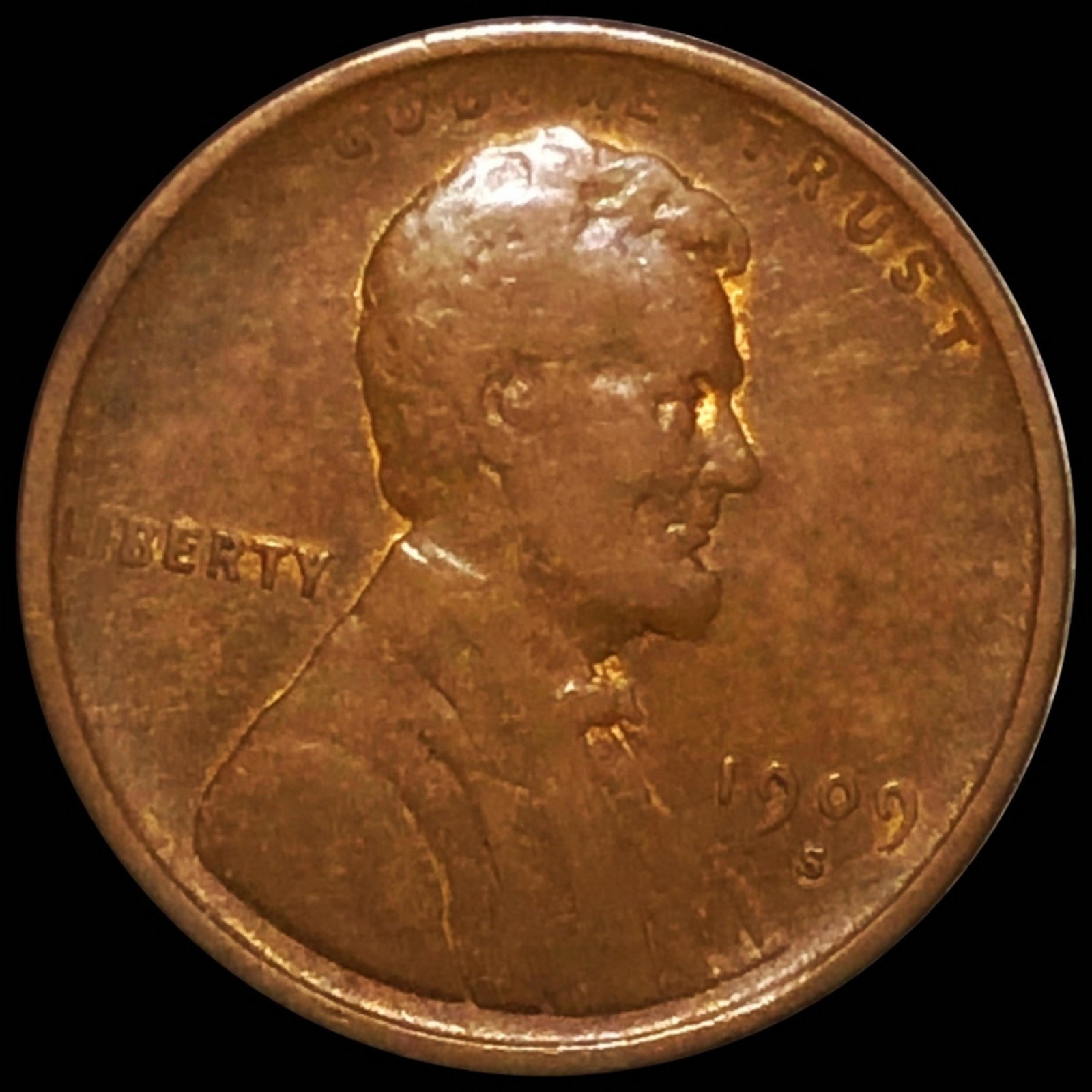 1909-S Lincoln Wheat Penny LIGHT CIRC: 1909-S Lincoln Wheat Penny LIGHT CIRC