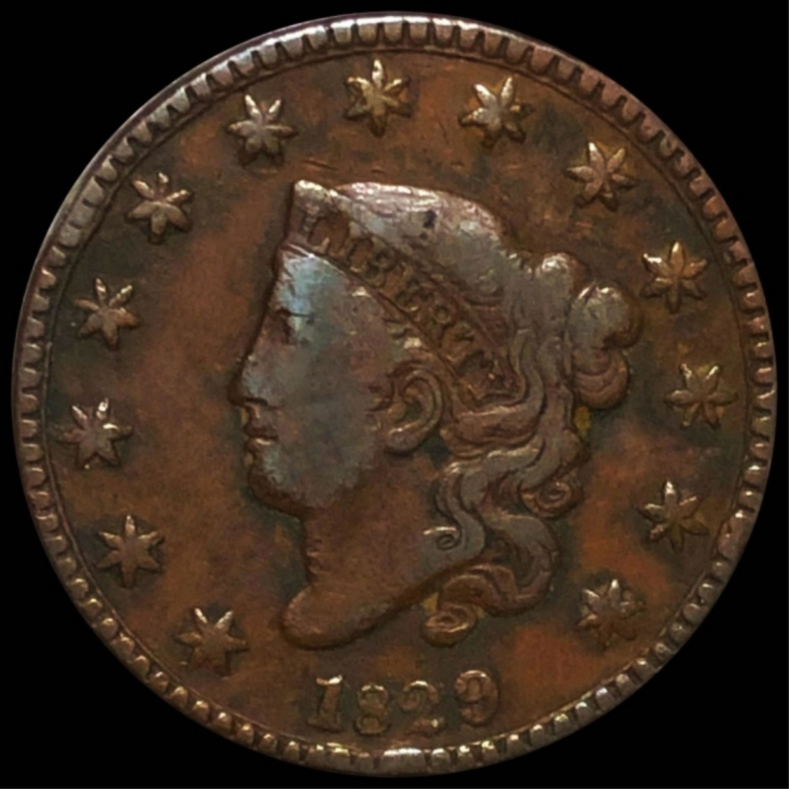 1829 Coronet Head Cent LIGHTLY CIRCULATED (1 of 2)