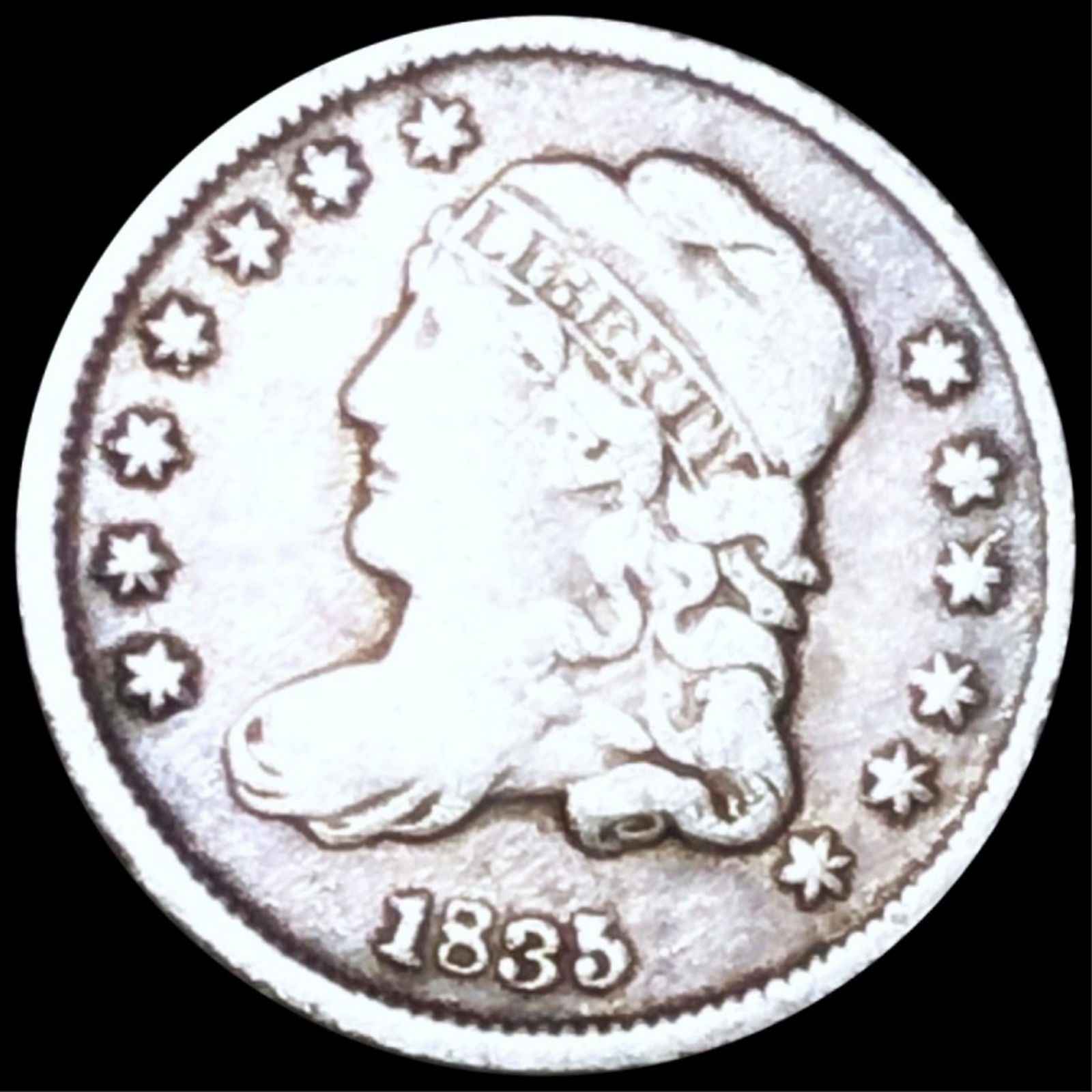 1835 Capped Bust Half Dime NICELY CIRCULATED (1 of 2)