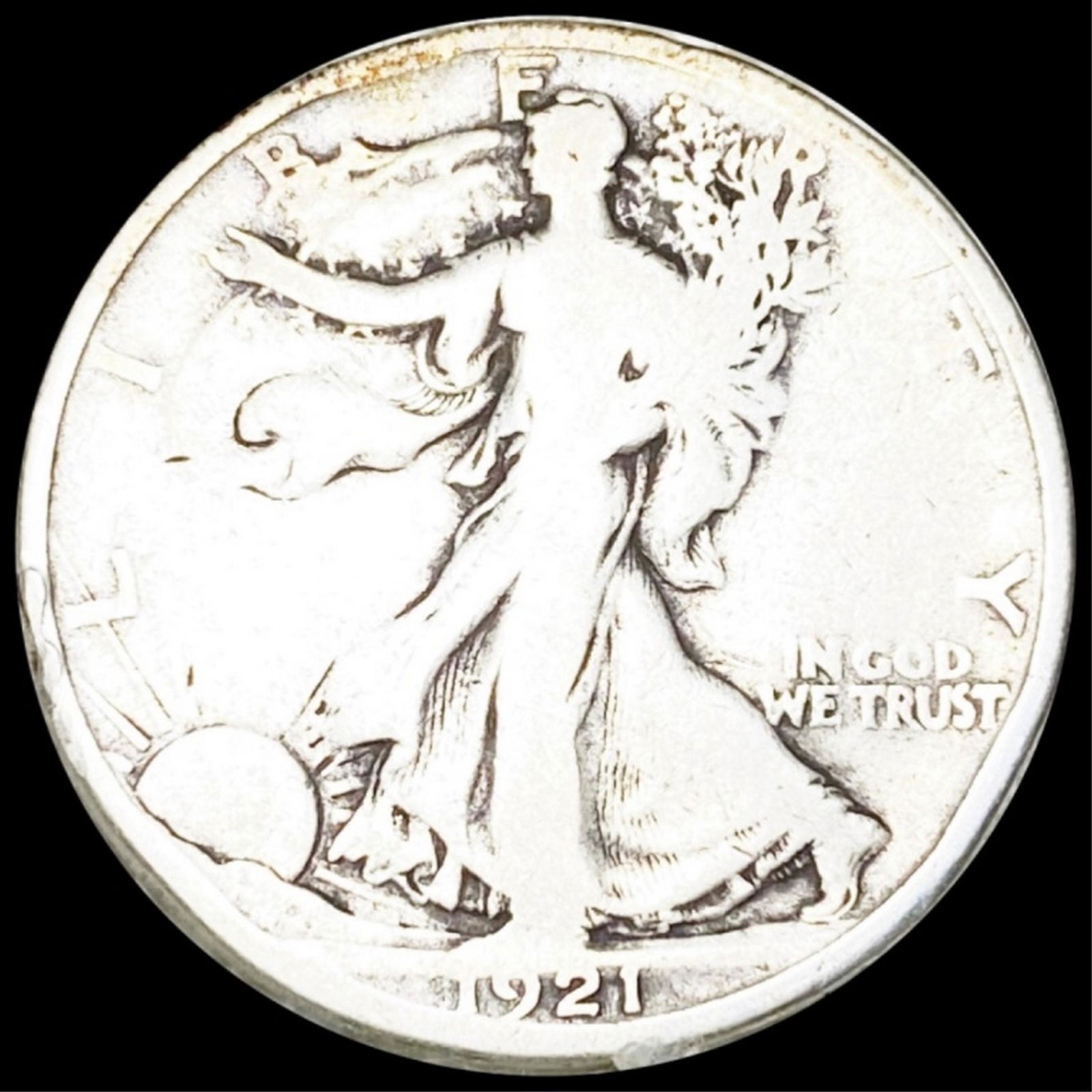 1921-D Walking Half Dollar NICELY CIRCULATED (1 of 2)