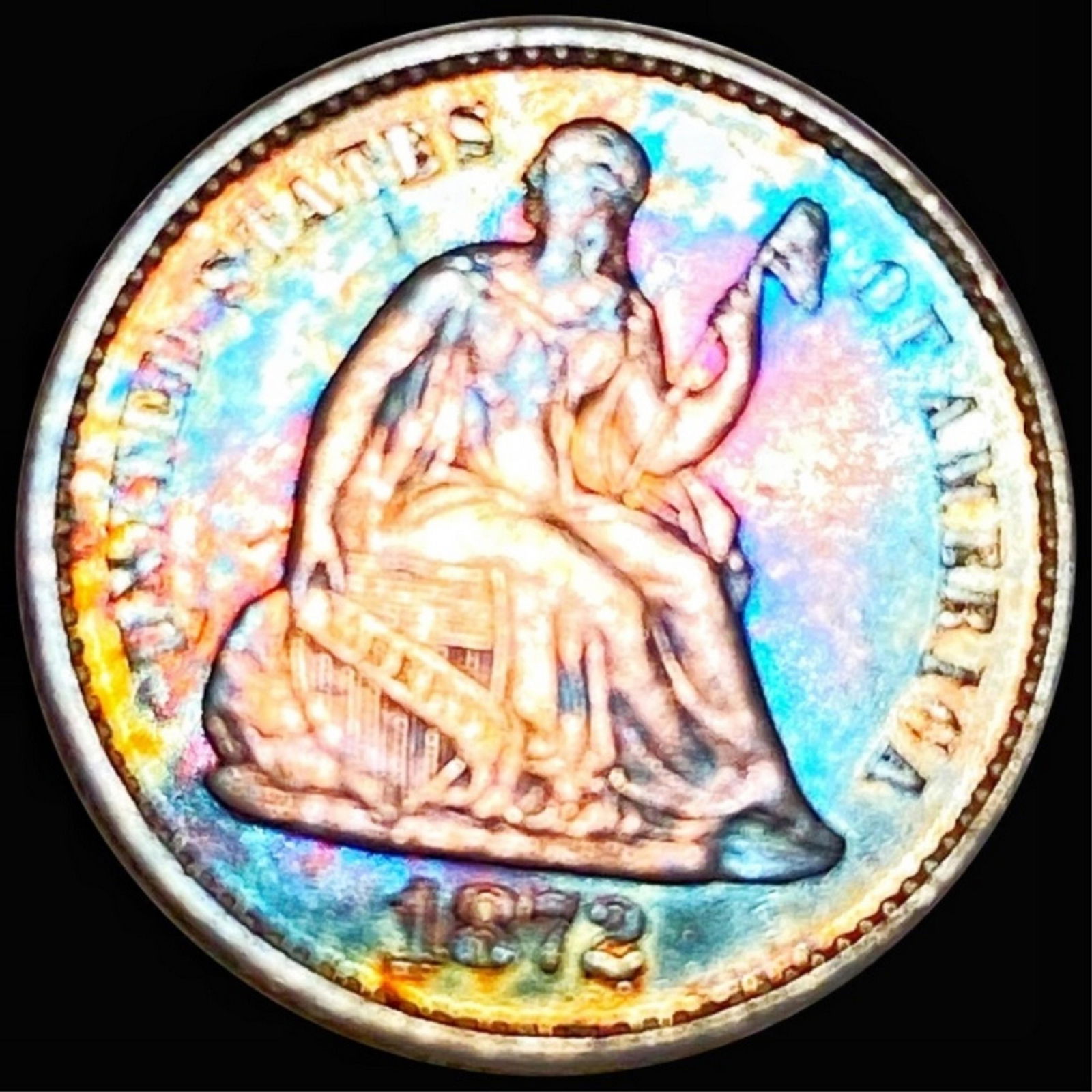 1872 Seated Half Dime UNCIRCULATED (1 of 2)