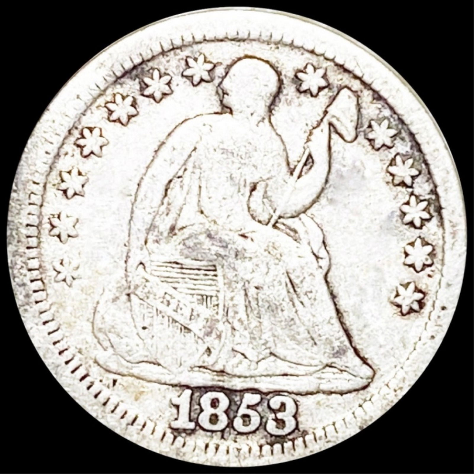 1853 Seated Half Dime LIGHTLY CIRCULATED (1 of 2)