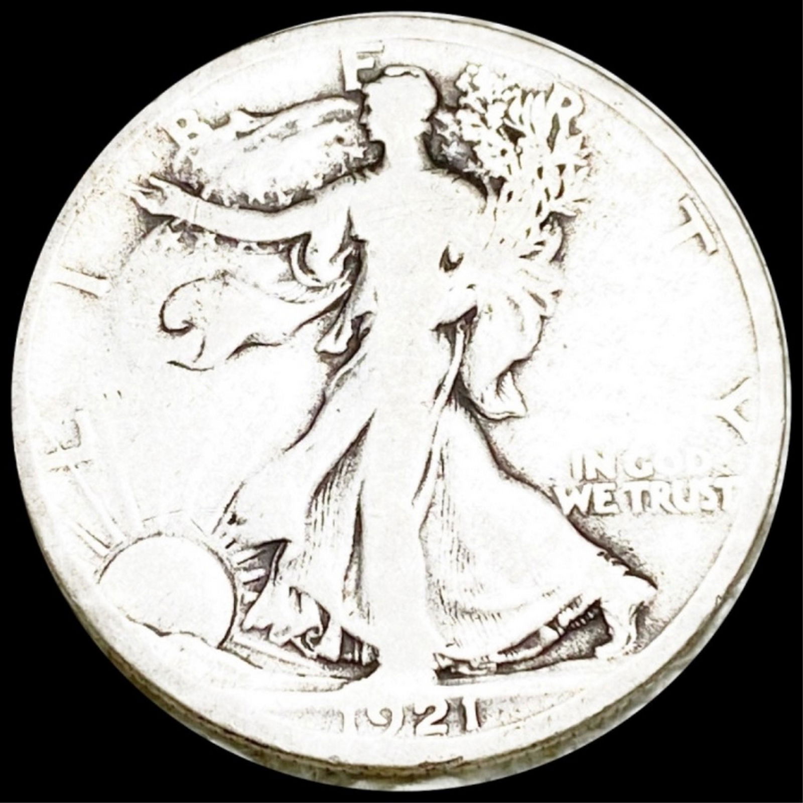 1921-D Walking Half Dollar NICELY CIRCULATED (1 of 2)