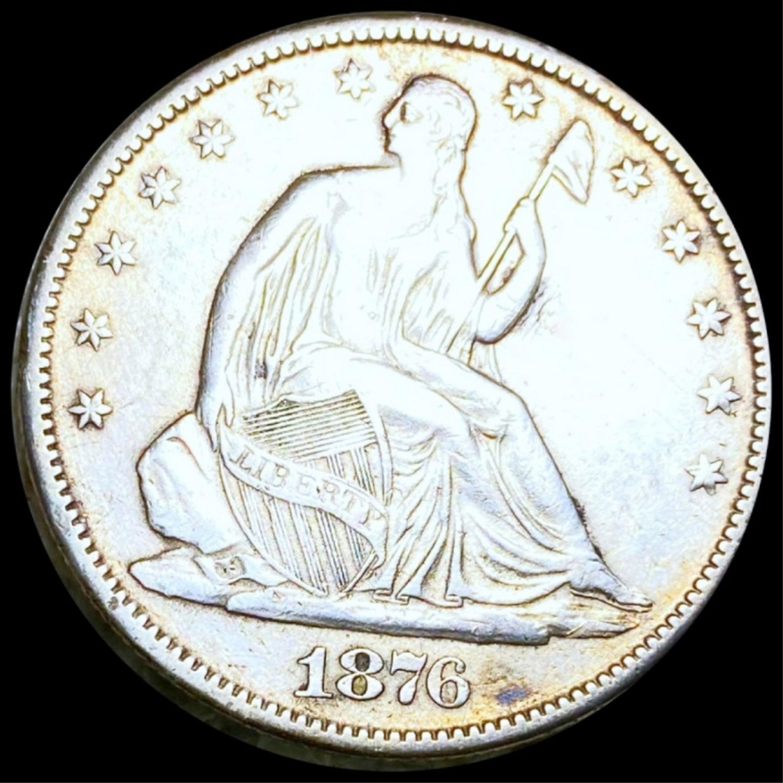 1876-CC Seated Liberty Half Dollar CLOSELY UNC (1 of 2)