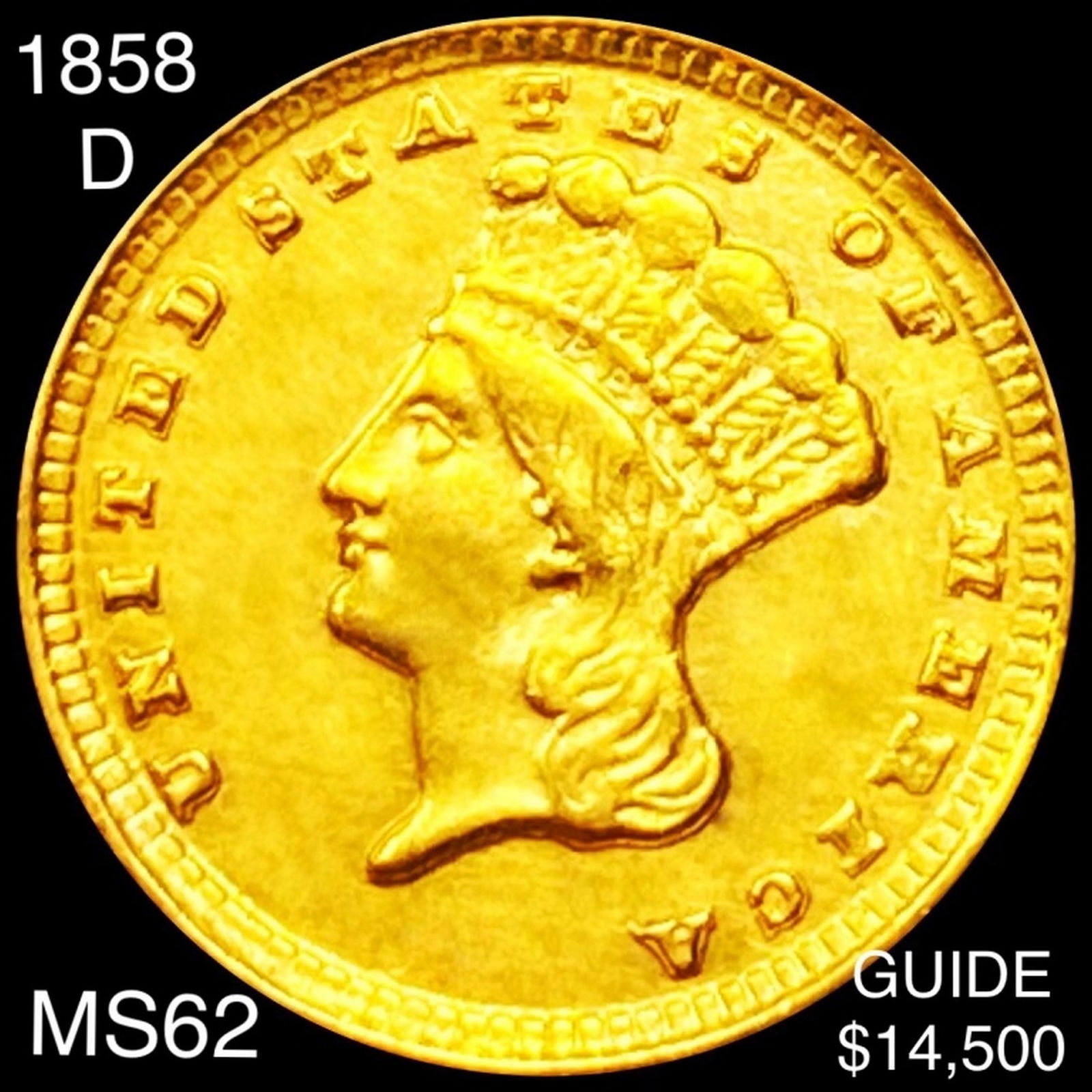 1858-D Rare Gold Dollar UNCIRCULATED (1 of 2)