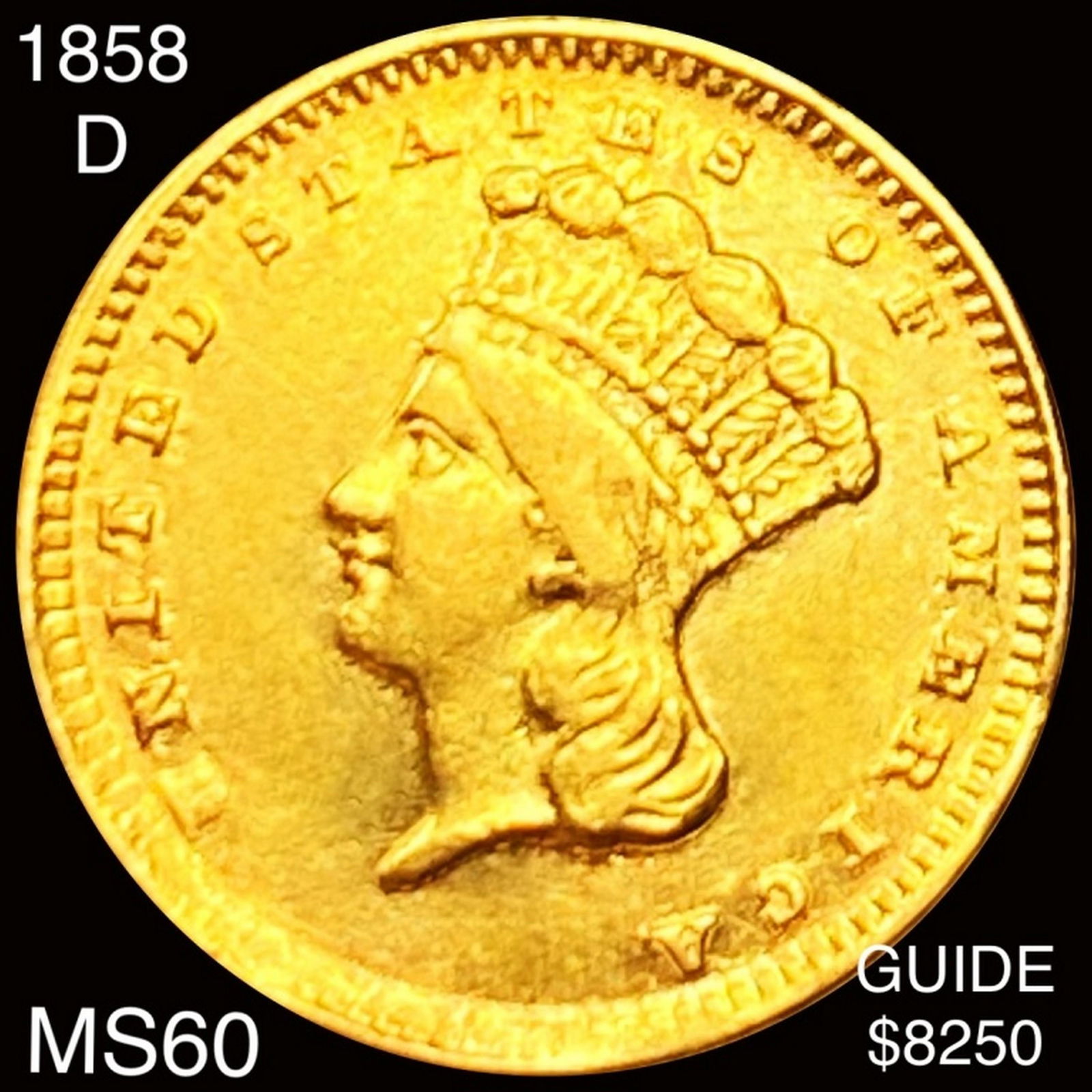 1858-D Rare Gold Dollar UNCIRCULATED (1 of 2)