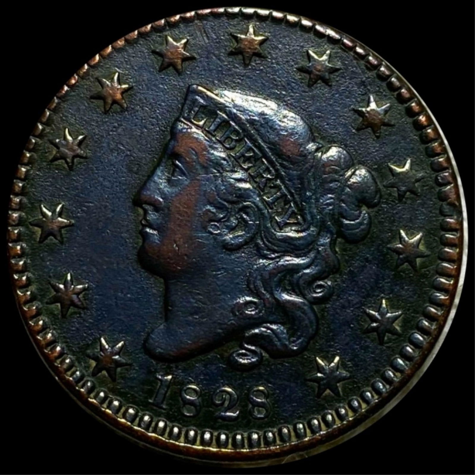 1828 Coronet Head Large Cent ABOUT UNCIRCULATED (1 of 2)