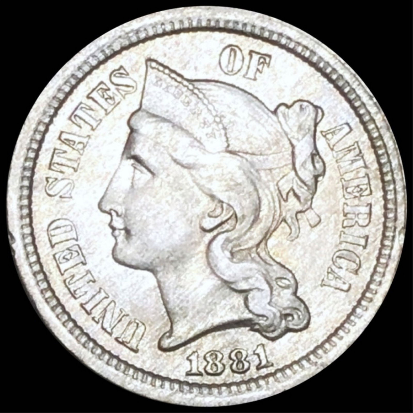 1881 Three Cent Nickel UNCIRCULATED (1 of 2)