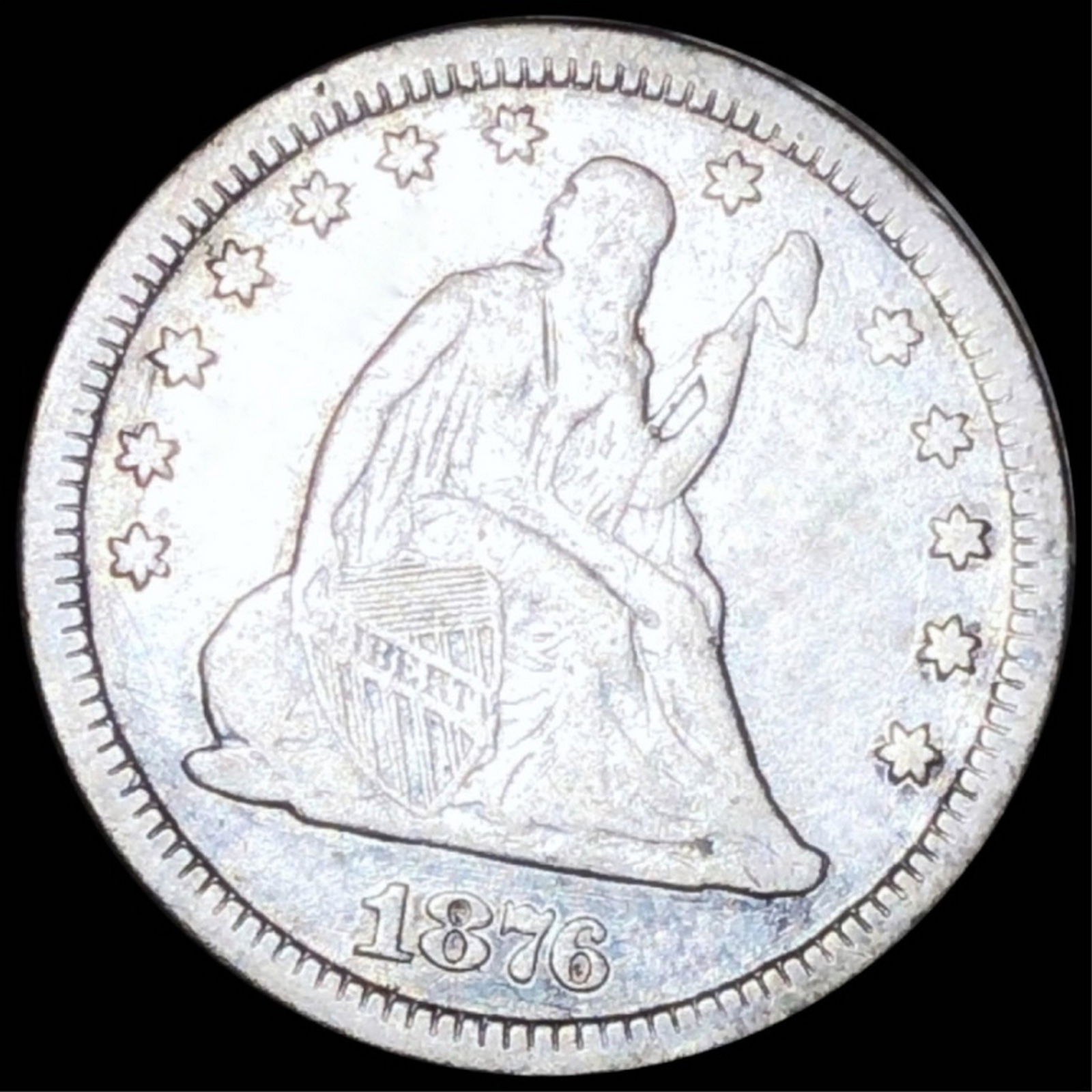 1876-CC Seated LIberty Quarter LIGHT CIRC (1 of 2)