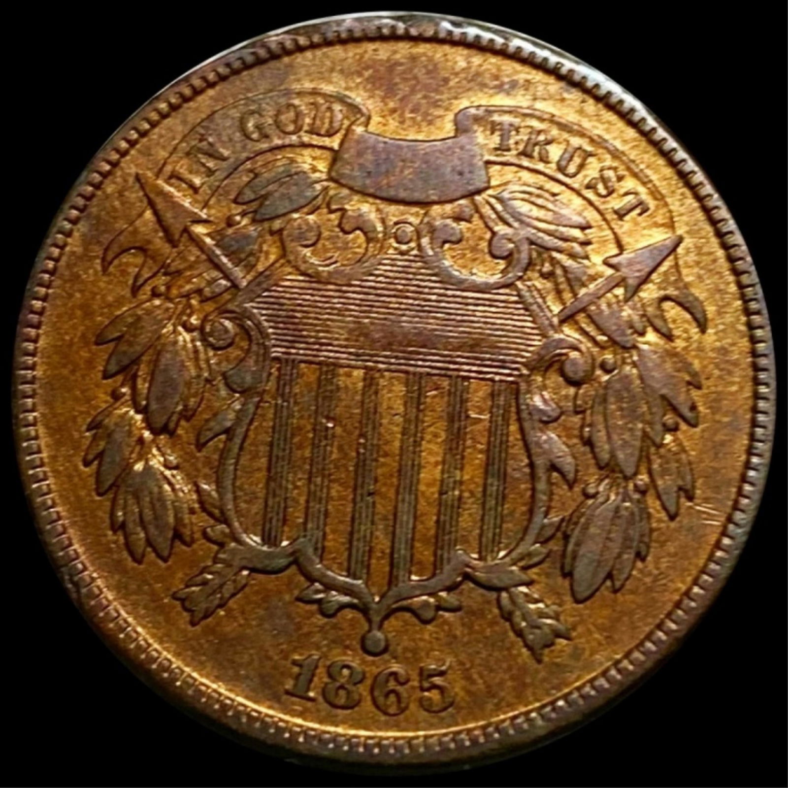 1865 Two Cent Piece XF (1 of 2)