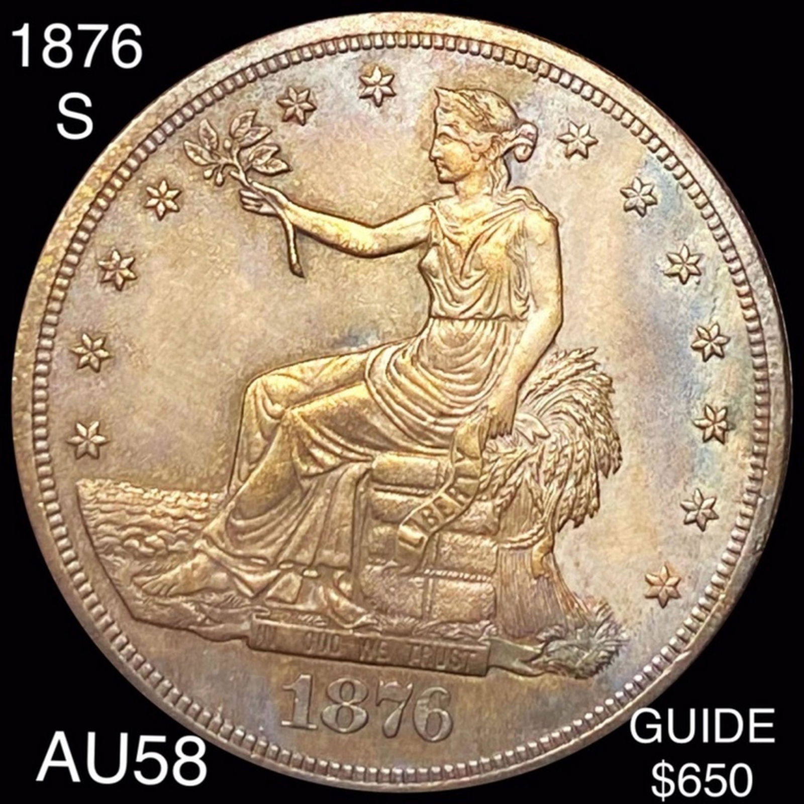 1876-S Silver Trade Dollar CHOICE AU (1 of 2)