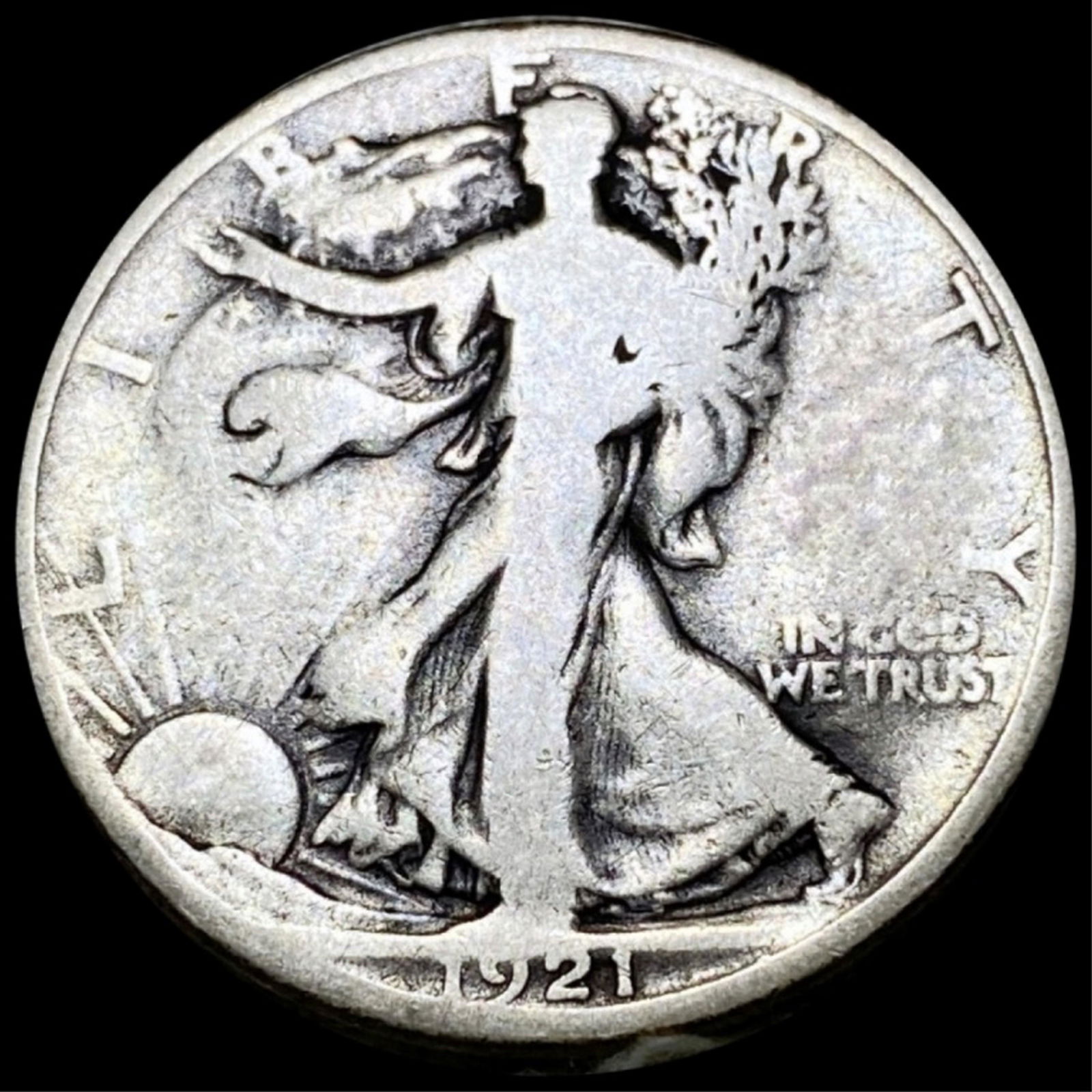 1921-D Walking Half Dollar NICELY CIRCULATED (1 of 2)