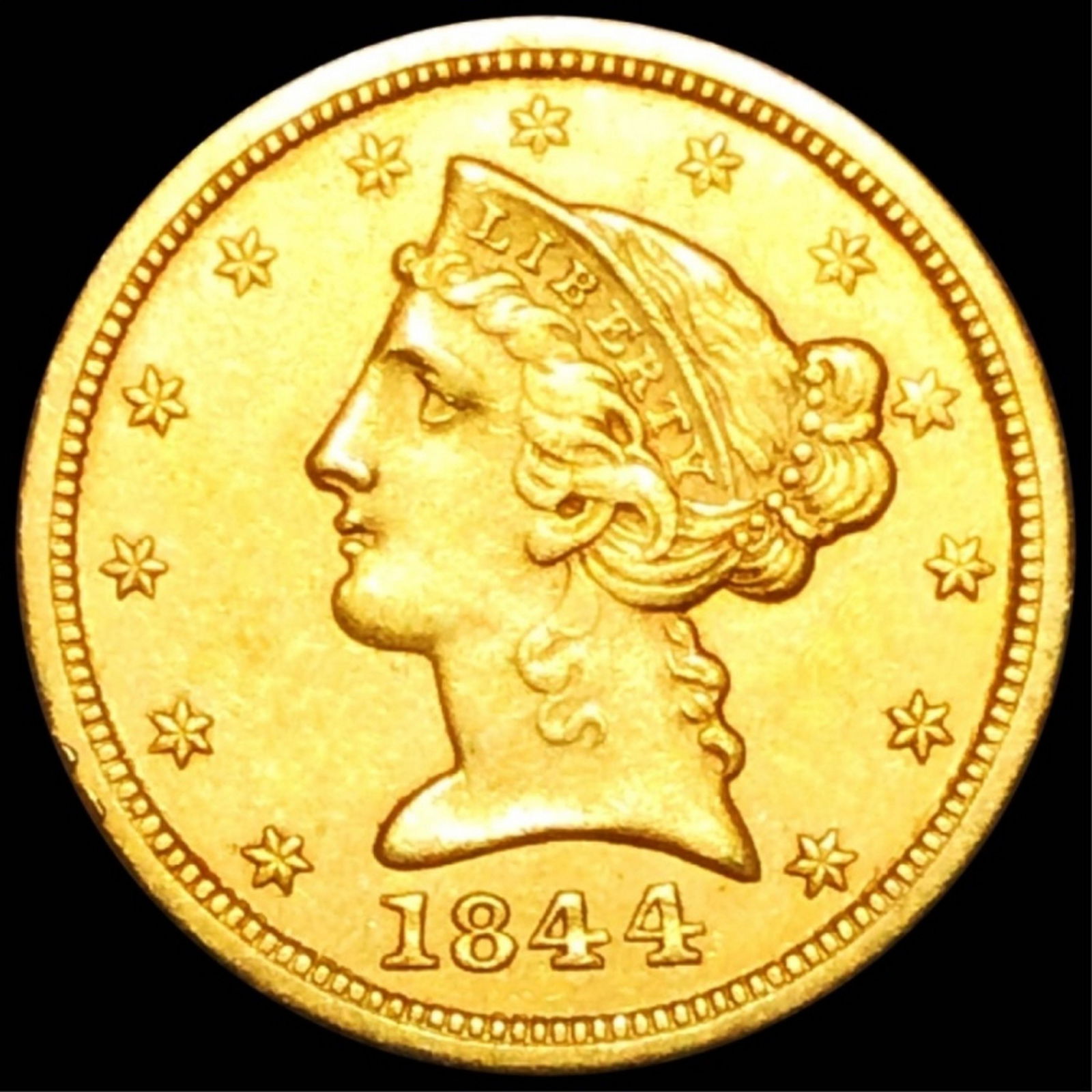 1844-O $5 Gold Half Eagle UNCIRCULATED (1 of 2)