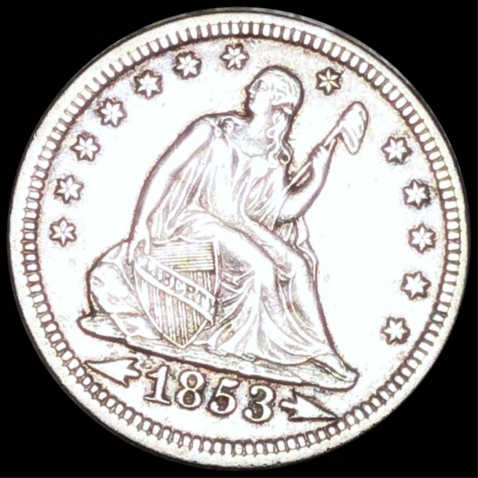 1853 Seated Liberty Quarter UNCIRCULATED (1 of 2)