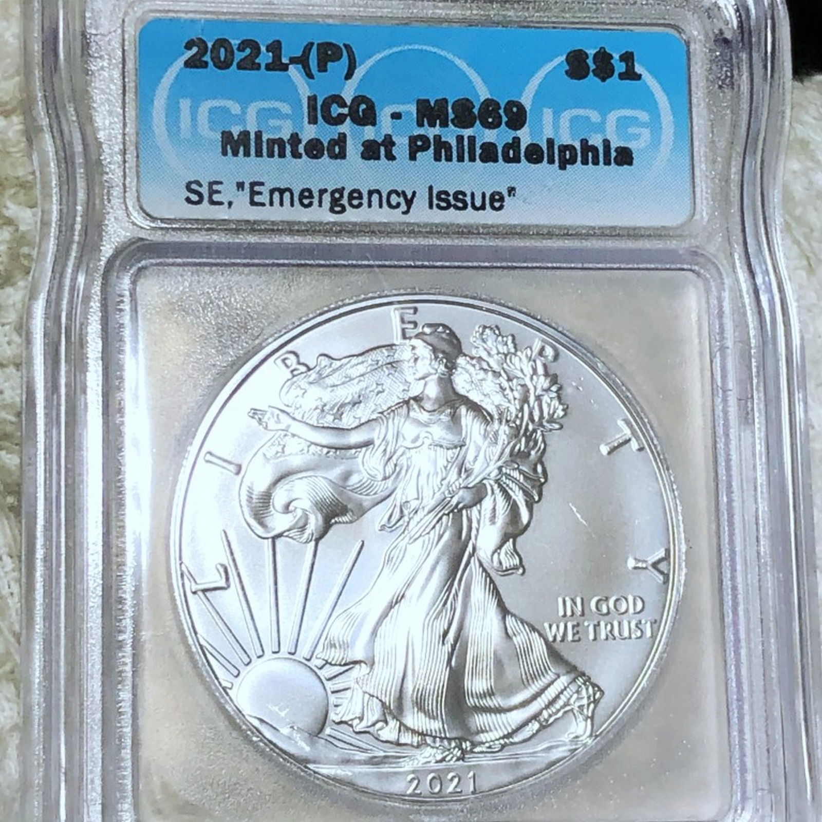 2021-P American Silver Eagle ICG - MS69 (1 of 2)
