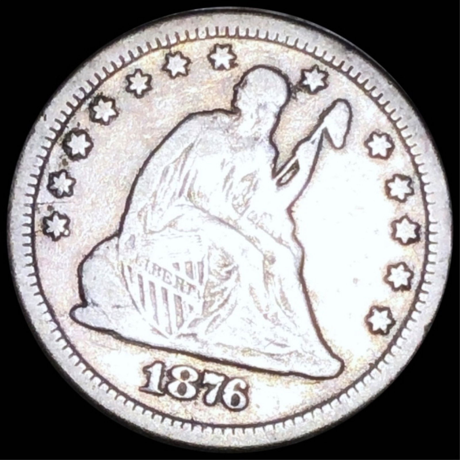 1876-CC Seated Liberty Quarter NICELY CIRCULATED (1 of 2)