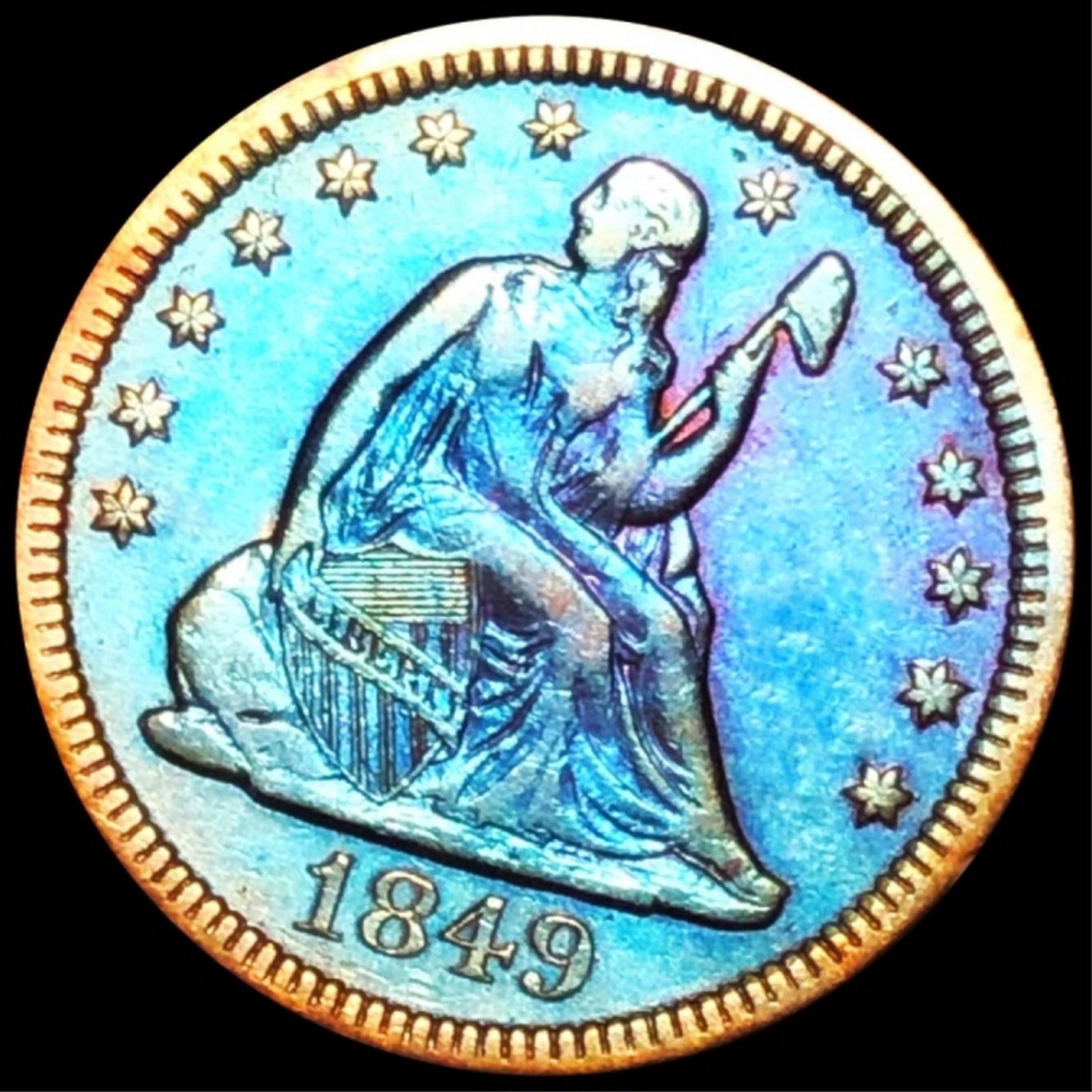1849 Seated Liberty Quarter NEARLY UNCIRCULATED (1 of 2)
