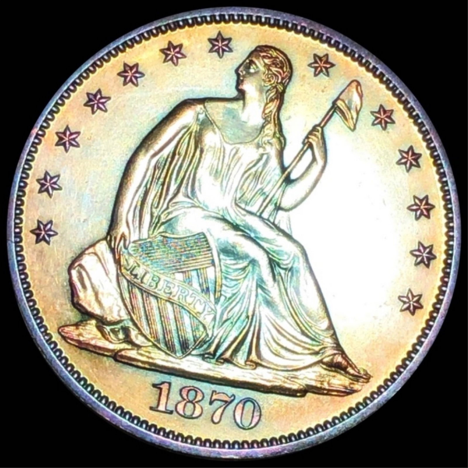 1870 Seated Liberty Half Dollar GEM PROOF (1 of 2)