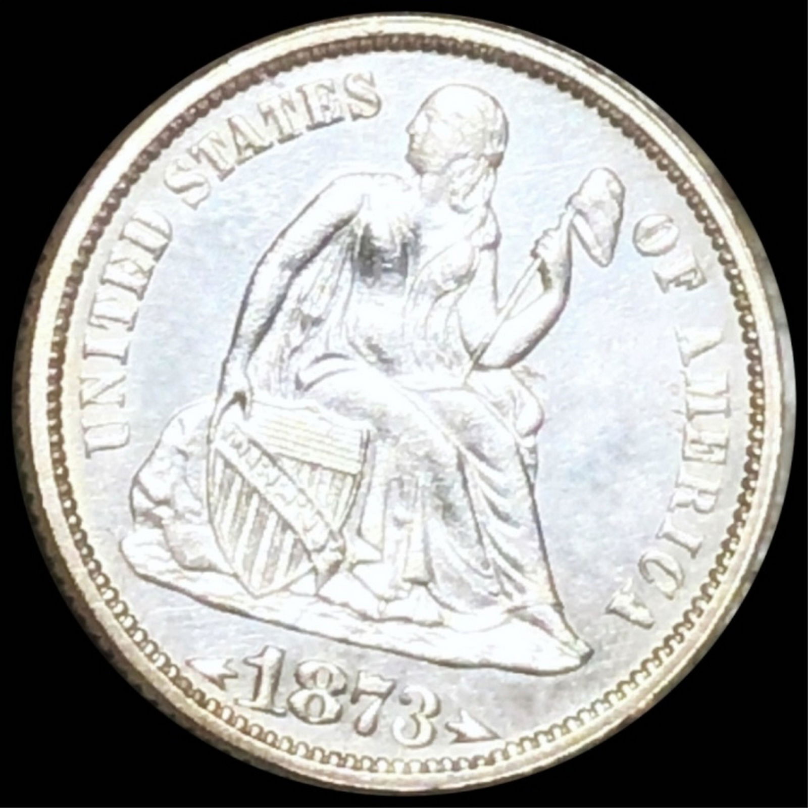 1873 Seated Liberty Dime GEM PROOF (1 of 2)
