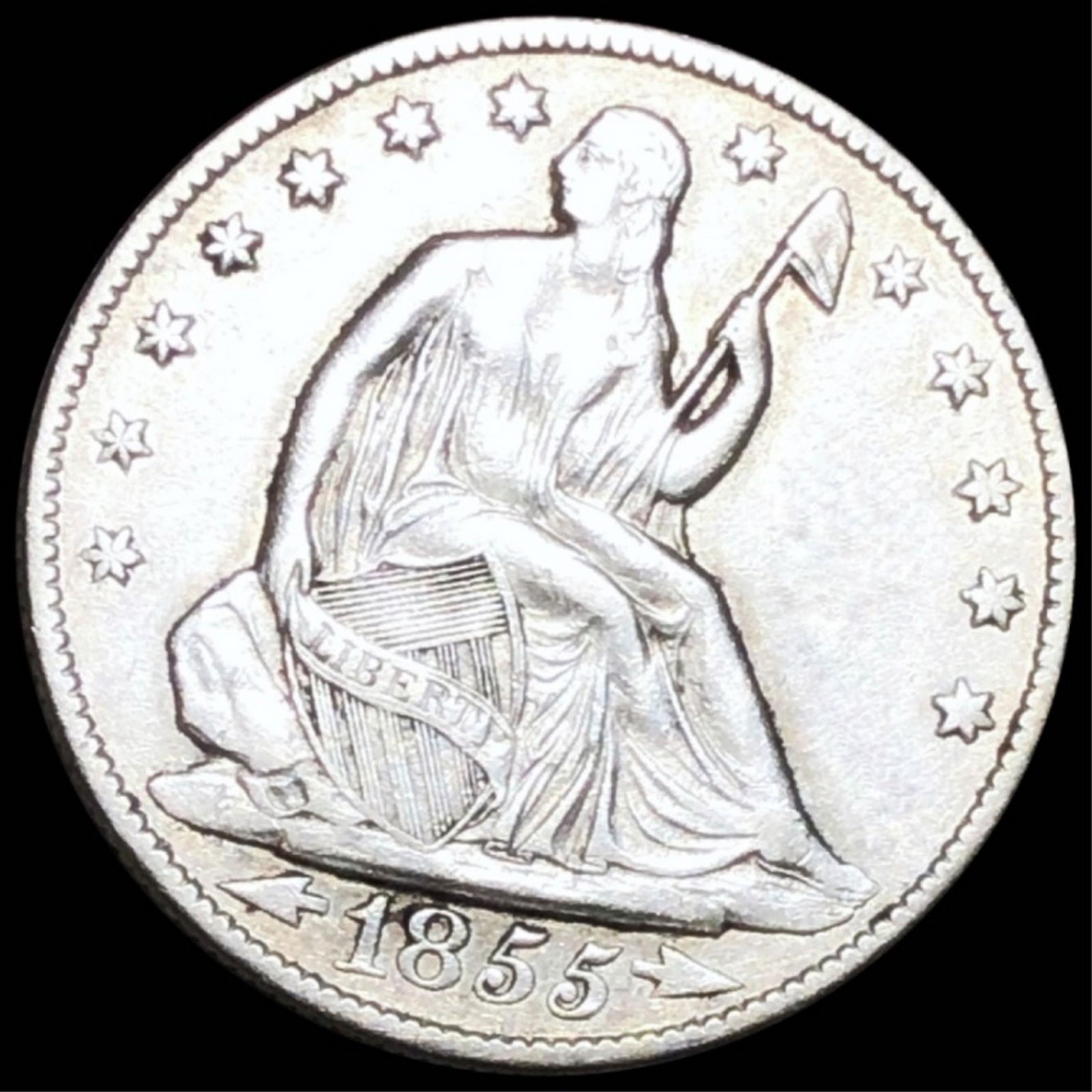 1855-O Seated Liberty Half Dollar NEARLY UNC (1 of 2)