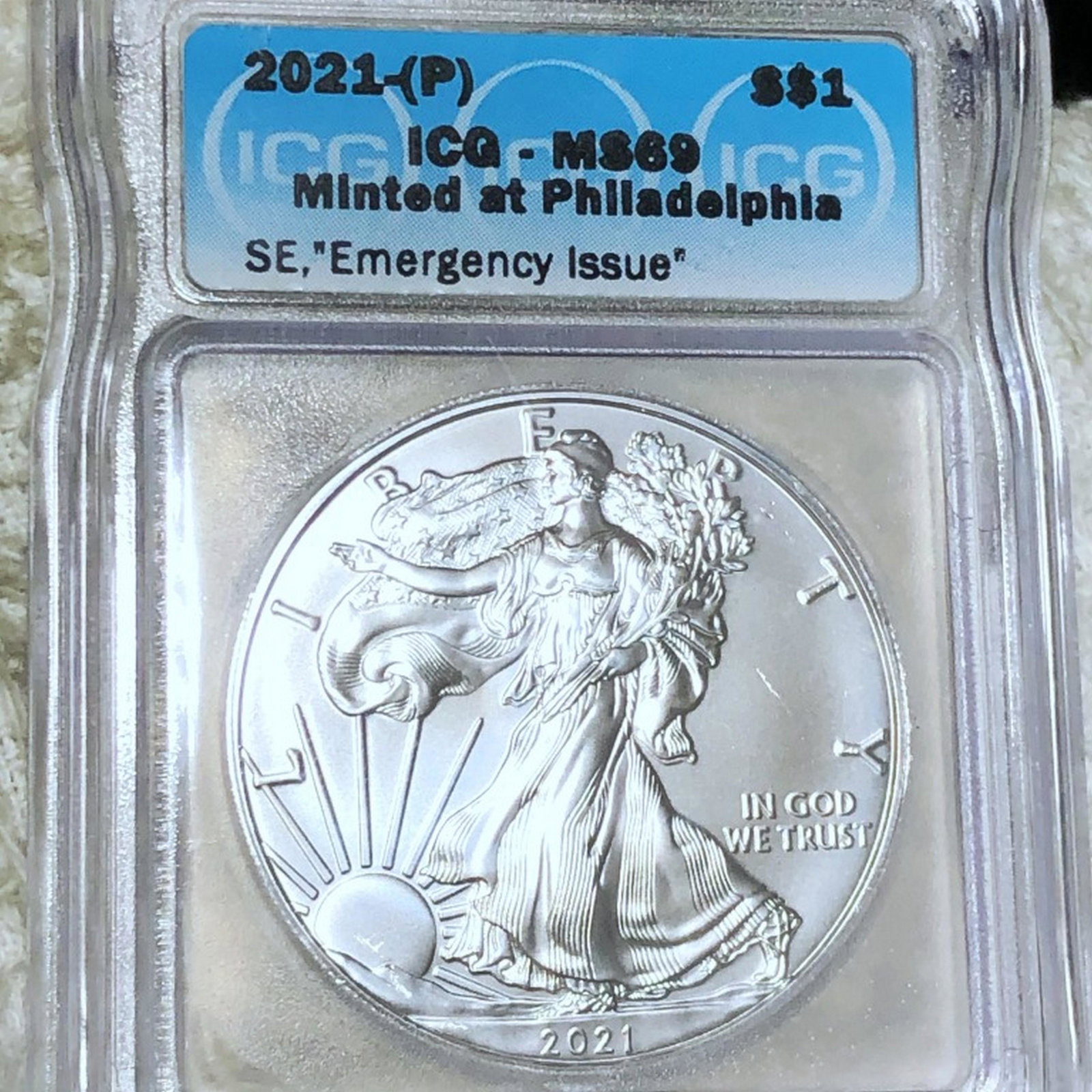 2021-P American Silver Eagle ICG - MS69 (1 of 2)
