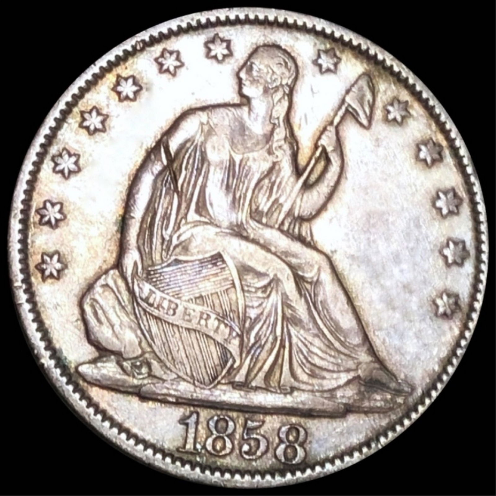 1858-O Seated Half Dollar CLOSELY UNCIRCULATED (1 of 2)