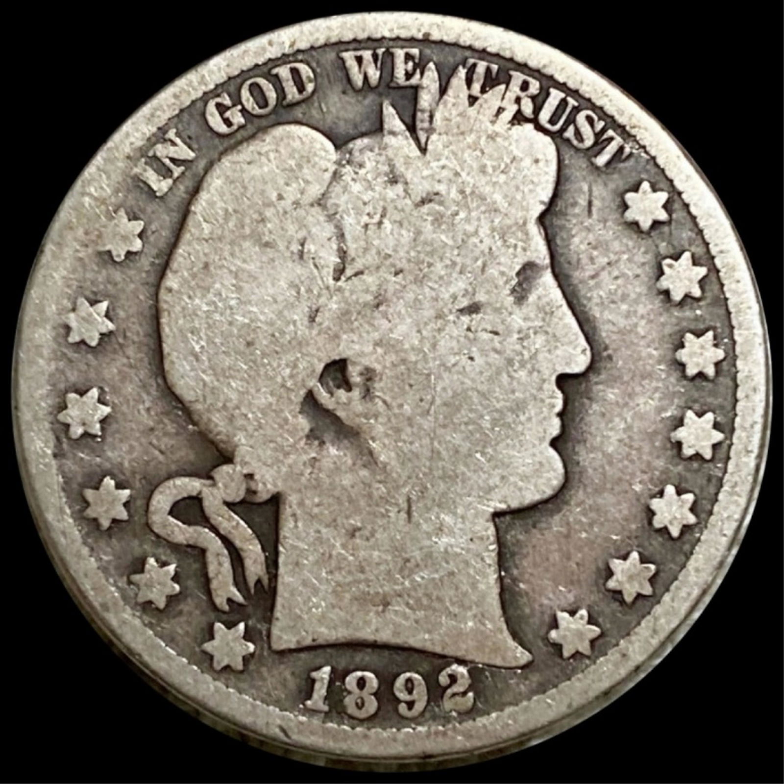 1892-S Barber Silver Half Dollar NICELY CIRCULATED (1 of 2)