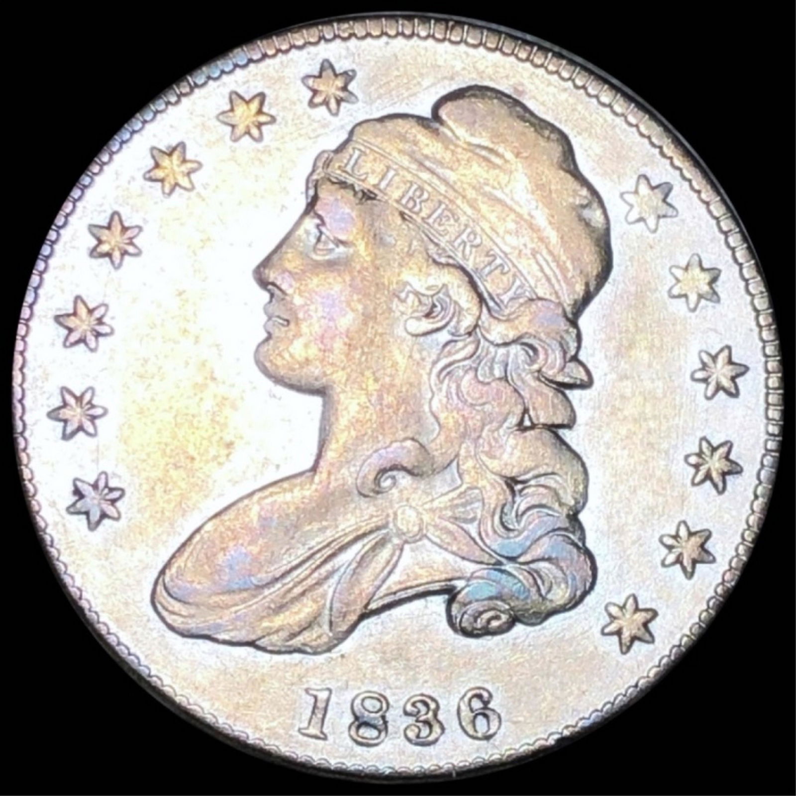 1836 Capped Bust Half Dollar NICELY CIRCULATED (1 of 2)