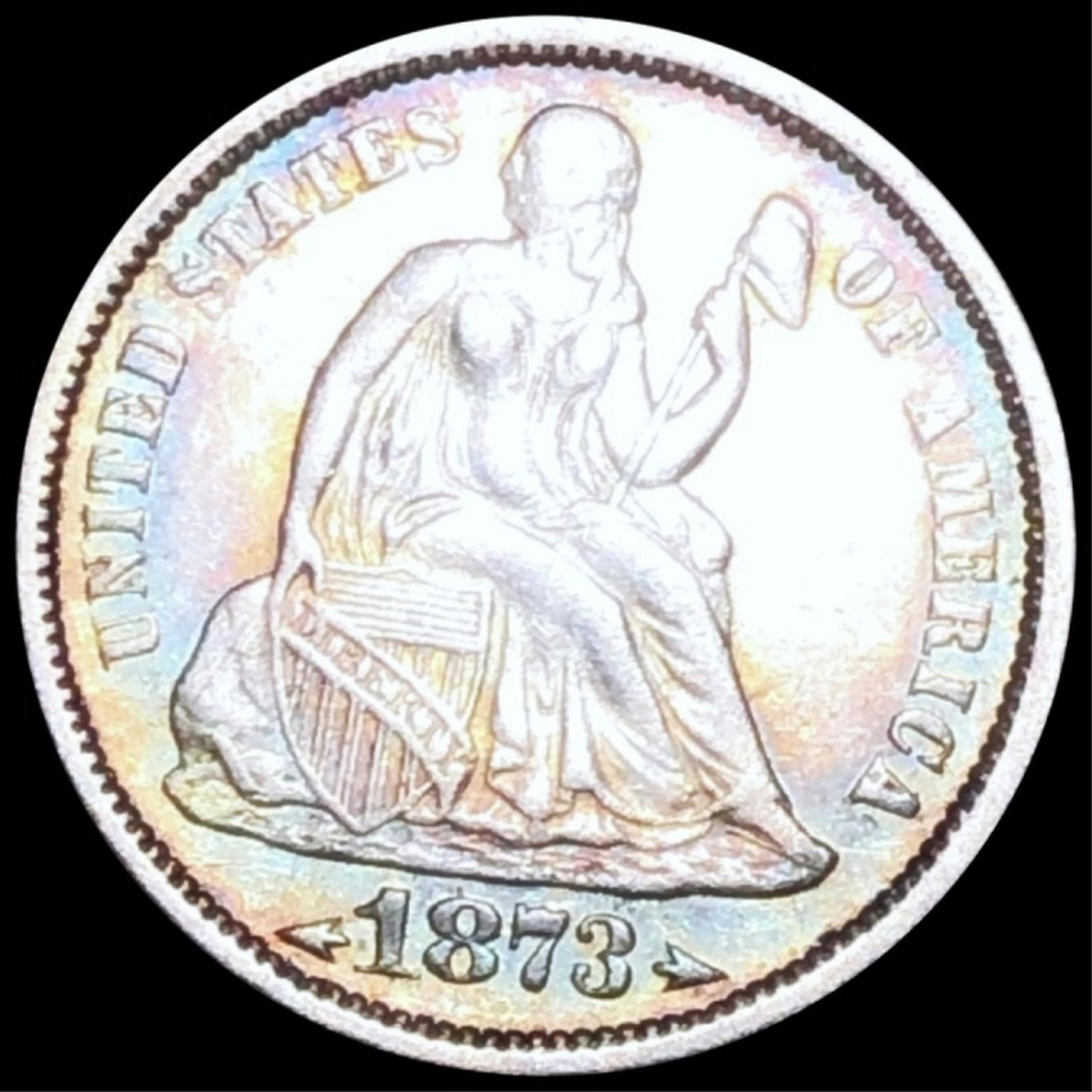 1873 Seated Liberty Dime NEARLY UNCIRCULATED (1 of 2)