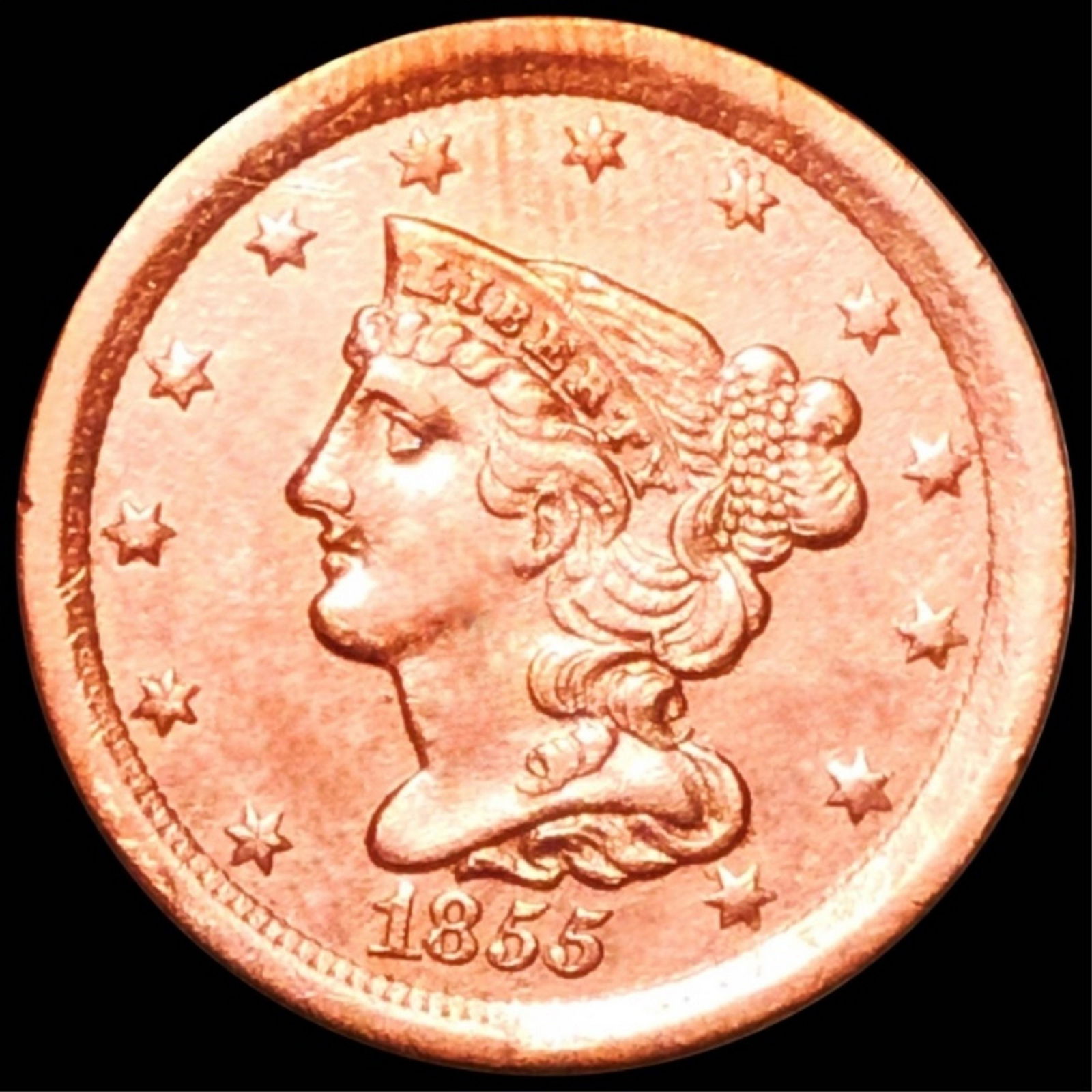 1855 Braided Hair Half Cent UNCIRCULATED (1 of 2)