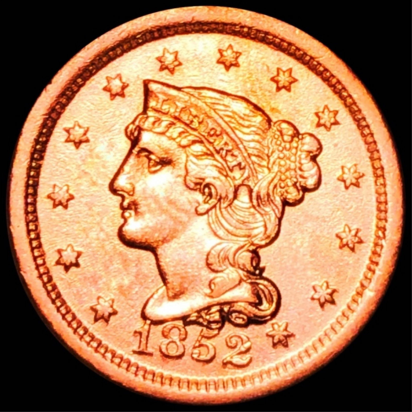 1852 Braided Hair Large Cent UNCIRCULATED (1 of 2)