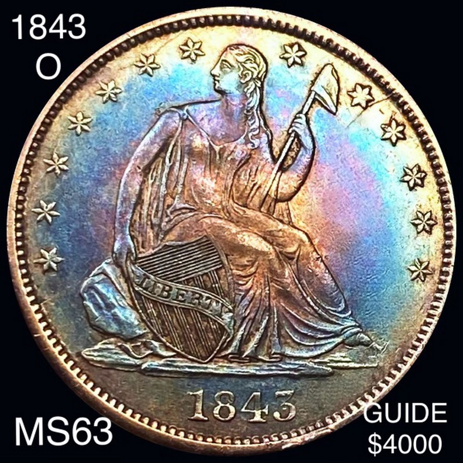 1843-O Seated Half Dollar CHOICE BU (1 of 2)
