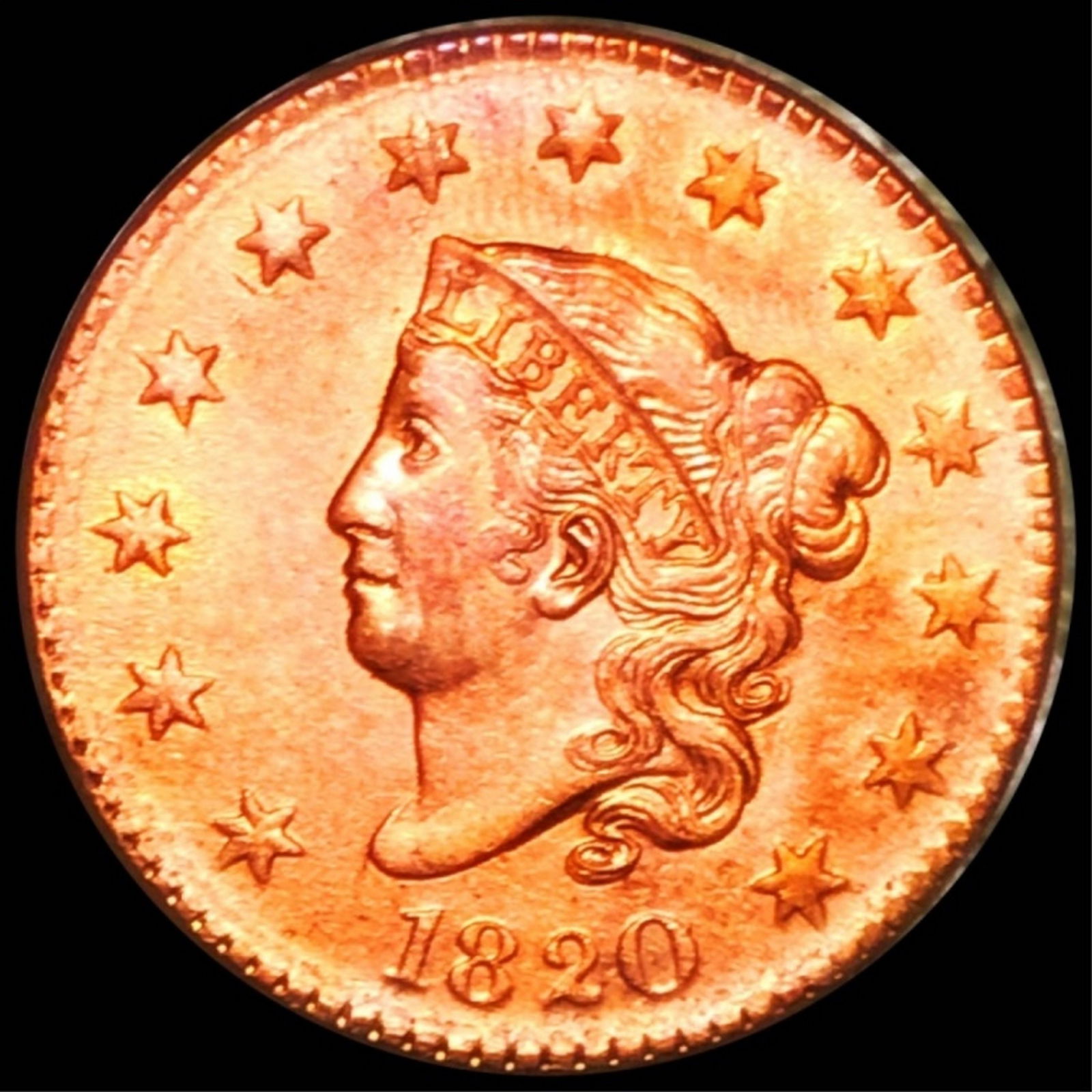 1820 Classic Head Large Cent GEM BU RED (1 of 2)