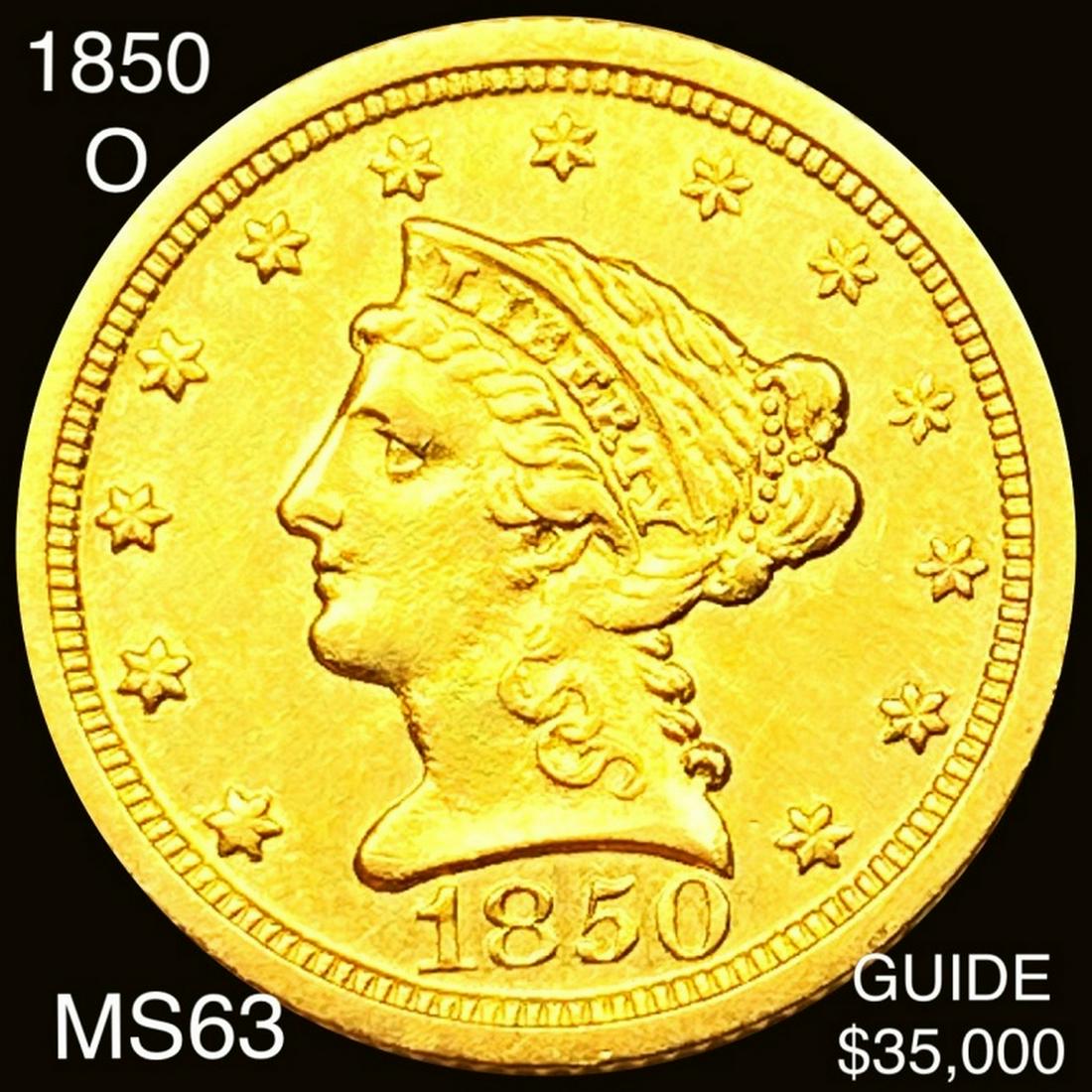 1850-O $2.50 Gold Quarter Eagle CHOICE BU (1 of 2)