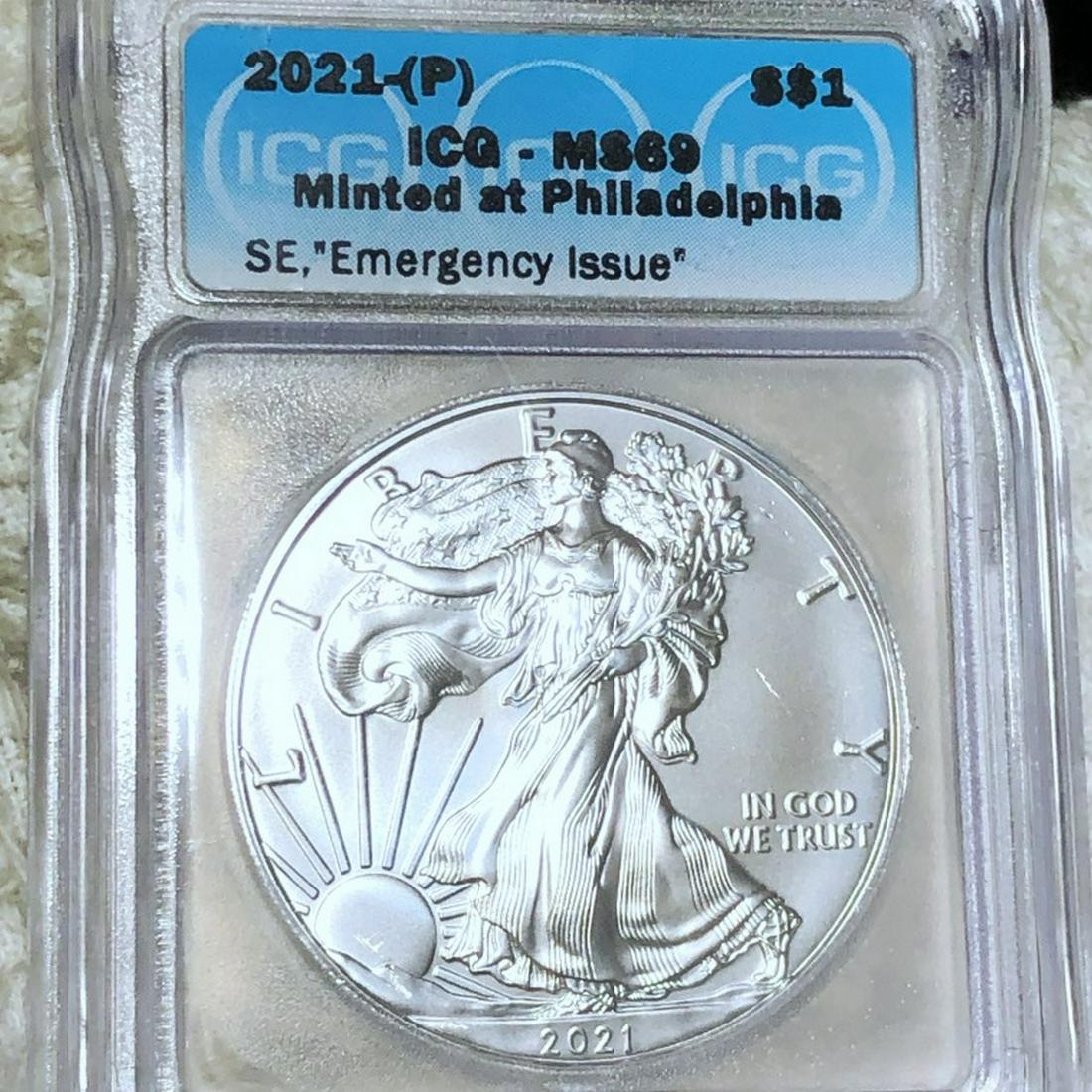 2021-P American Silver Eagle ICG - MS69 (1 of 2)