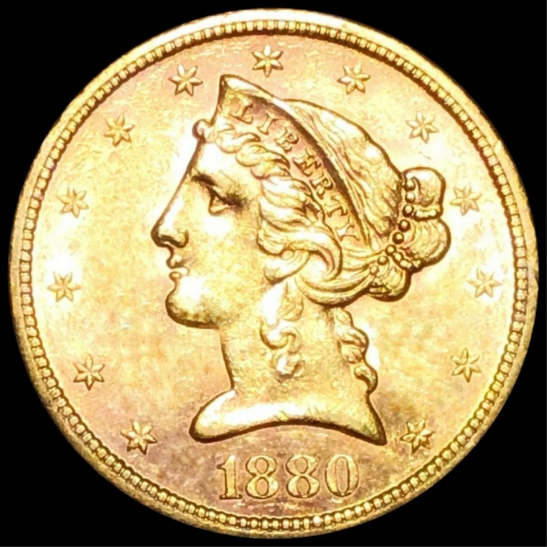 1880-S $5 Gold Half Eagle UNCIRCULATED (1 of 2)