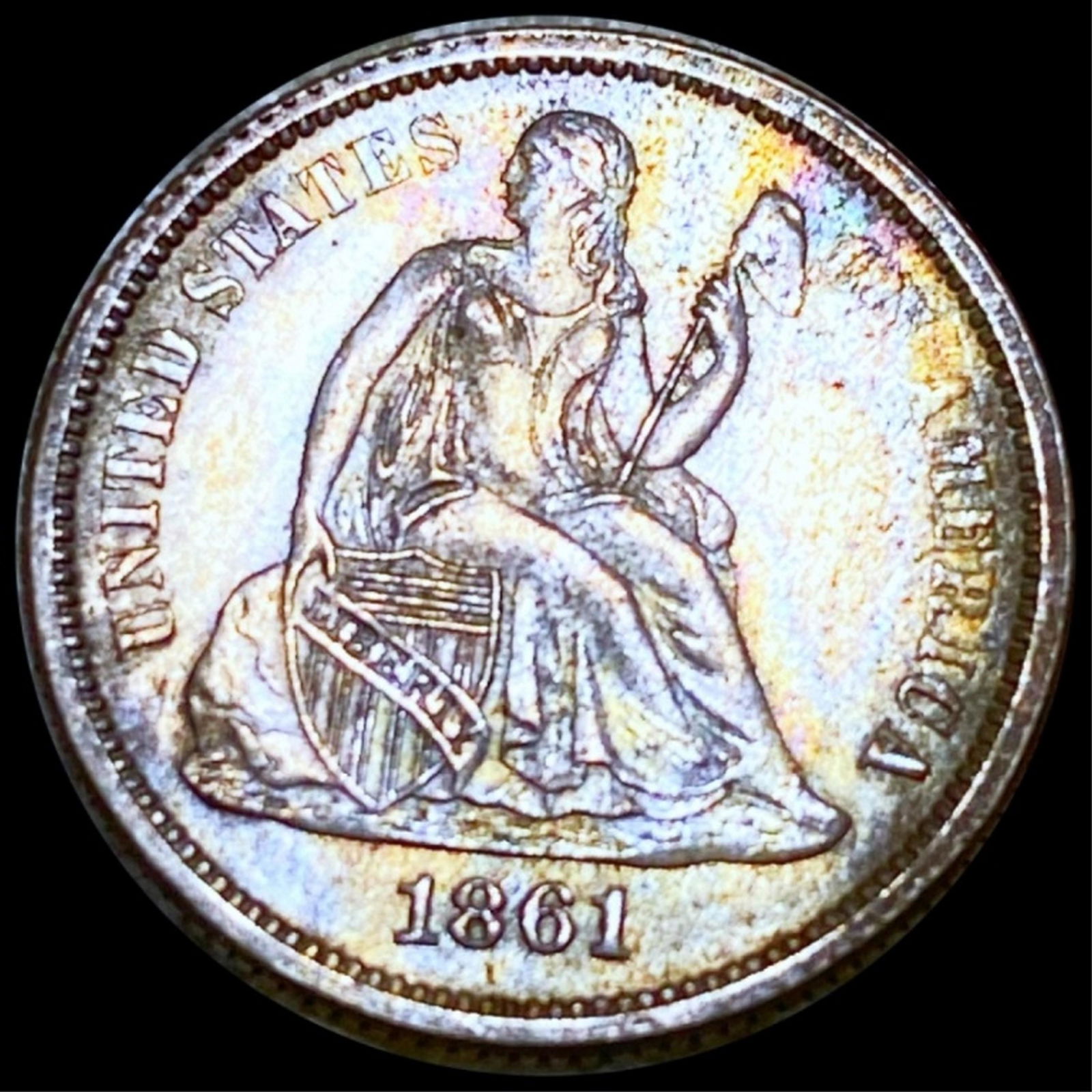 1861 Seated Liberty Dime UNCIRCULATED (1 of 2)