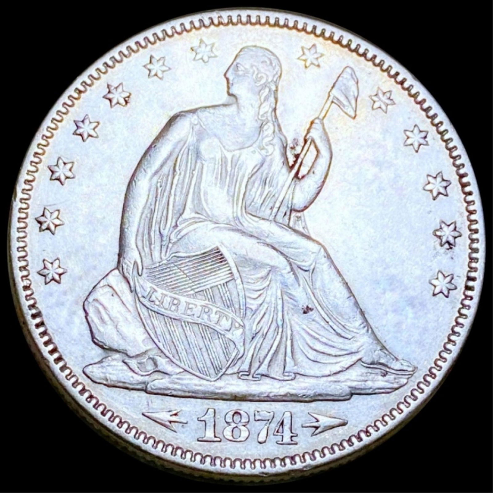1874 Seated Half Dollar UNCIRCULATED (1 of 2)
