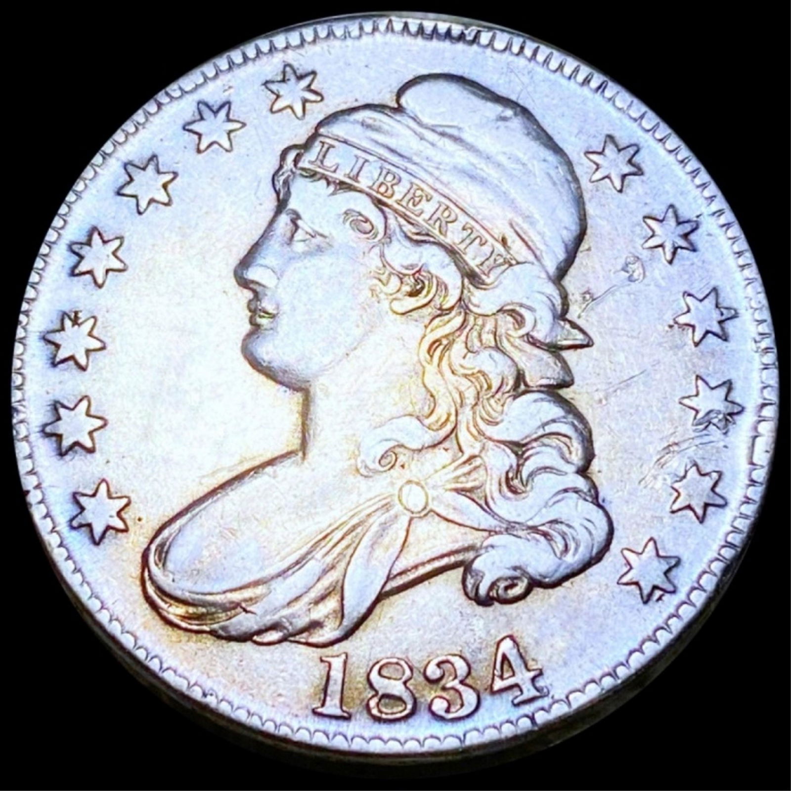 1834 Capped Bust Half Dollar NEARLY UNC (1 of 2)