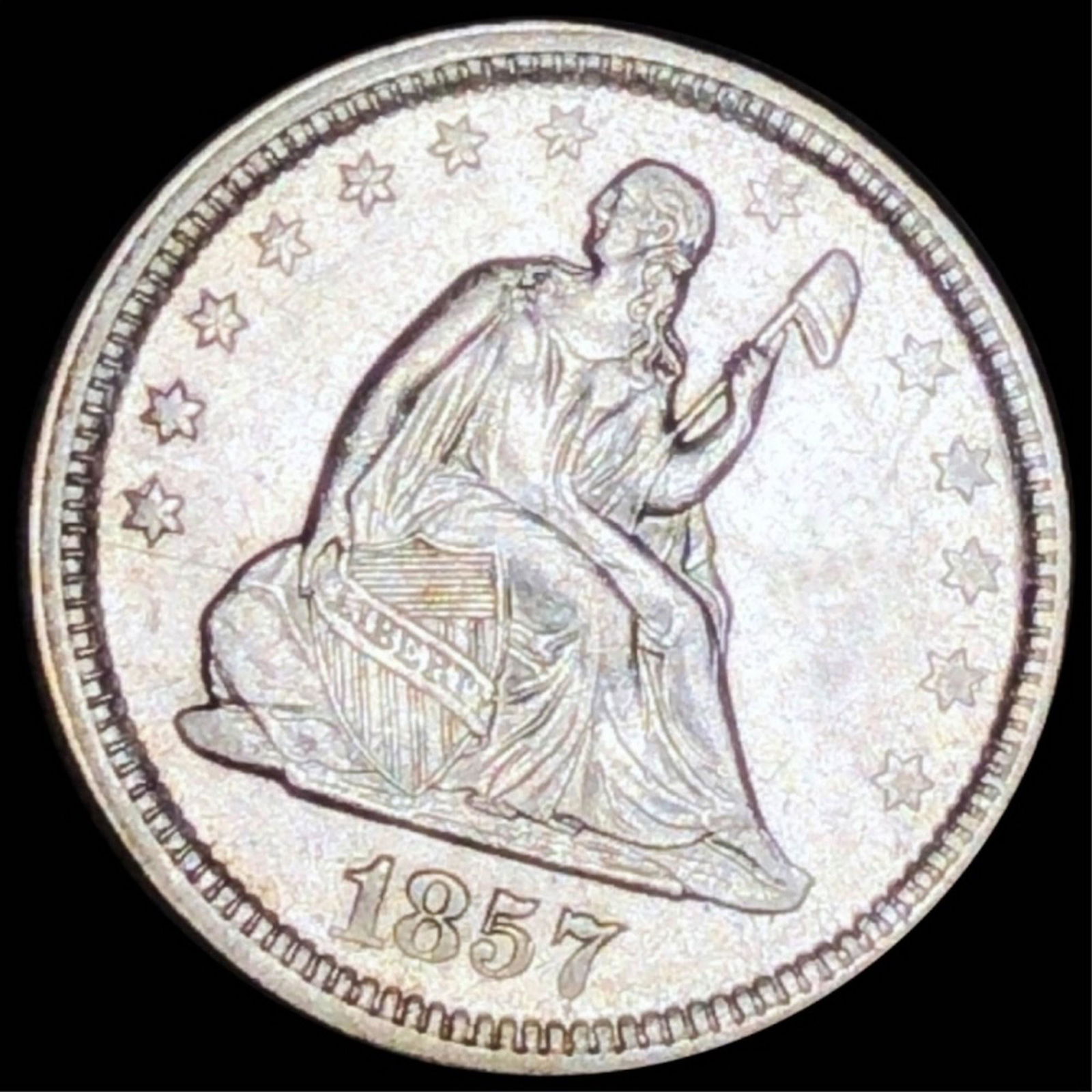1857 Seated Liberty Quarter UNCIRCULATED (1 of 2)