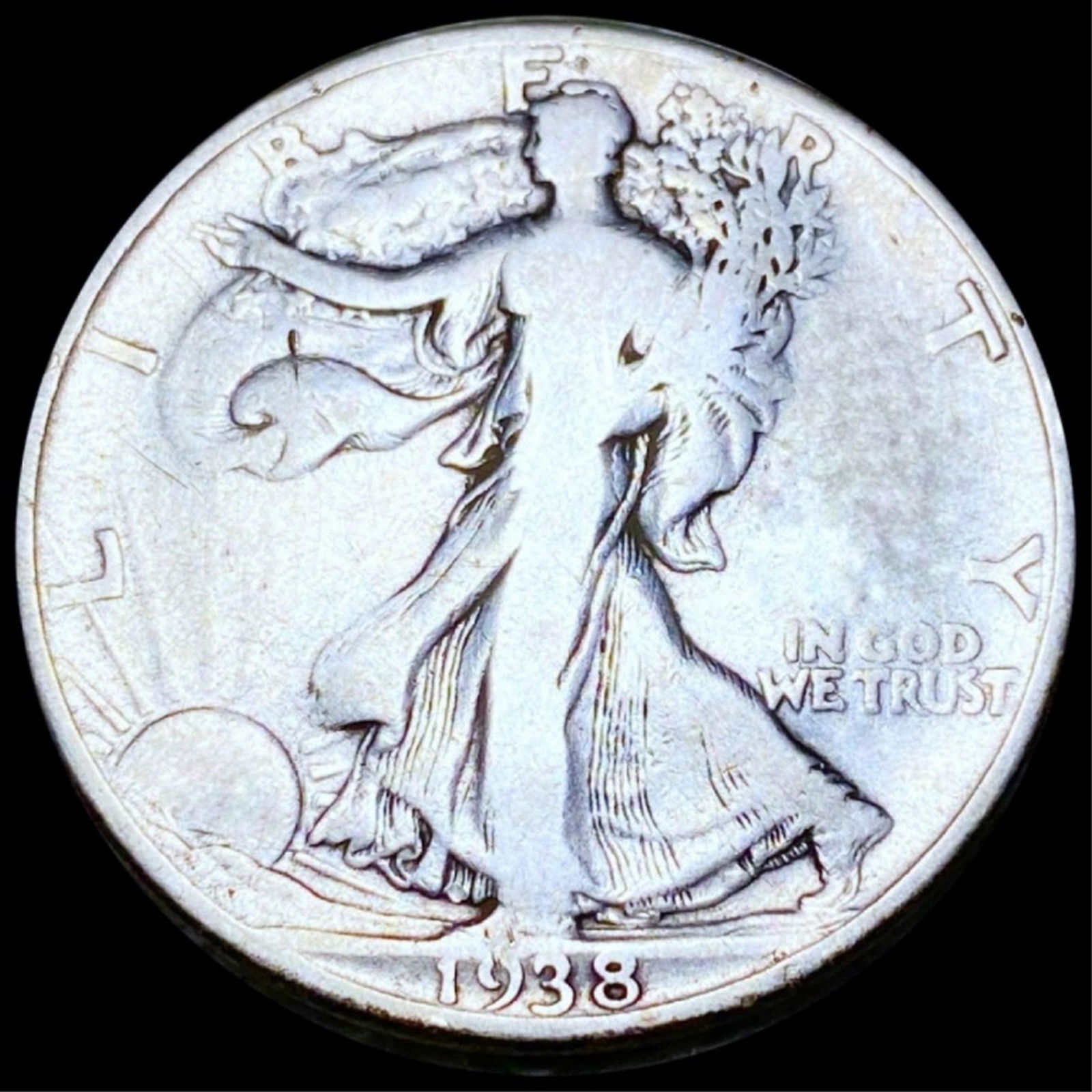 1938-D Walking Half Dollar NICELY CIRCULATED (1 of 2)