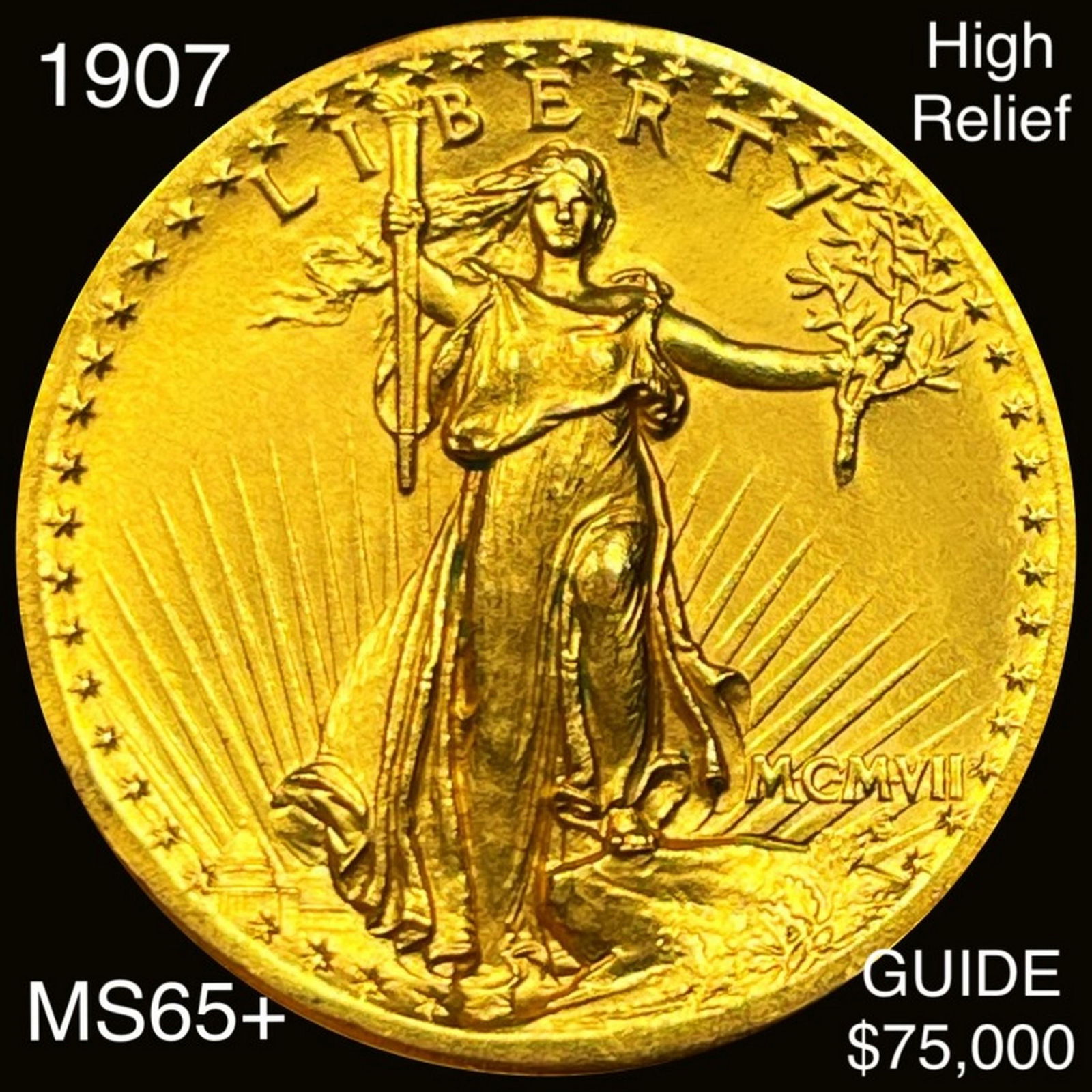 1907 $20 High Relief Gold Double Eagle GEM BU (1 of 2)
