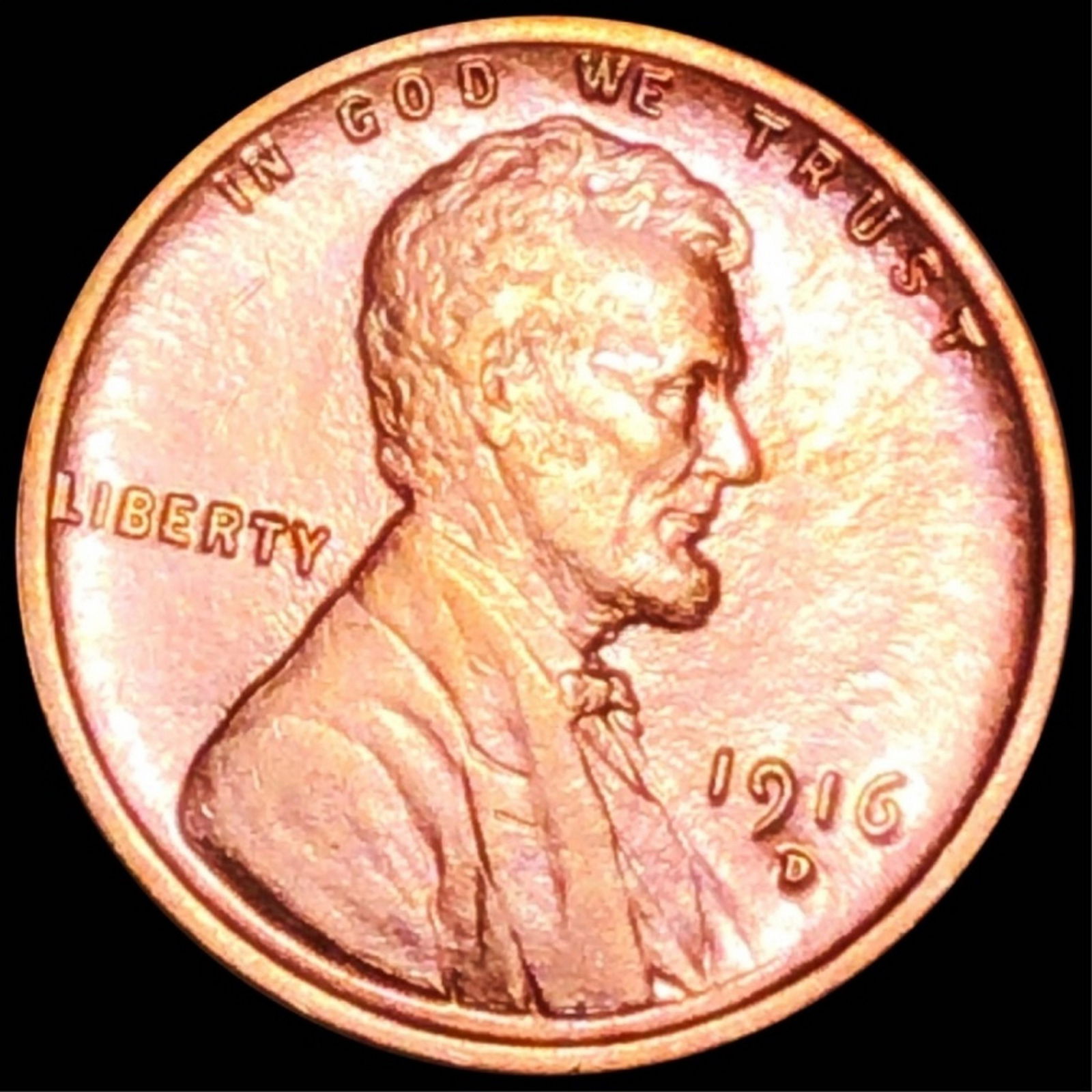 1916-D Lincoln Wheat Penny GEM BU RED (1 of 2)