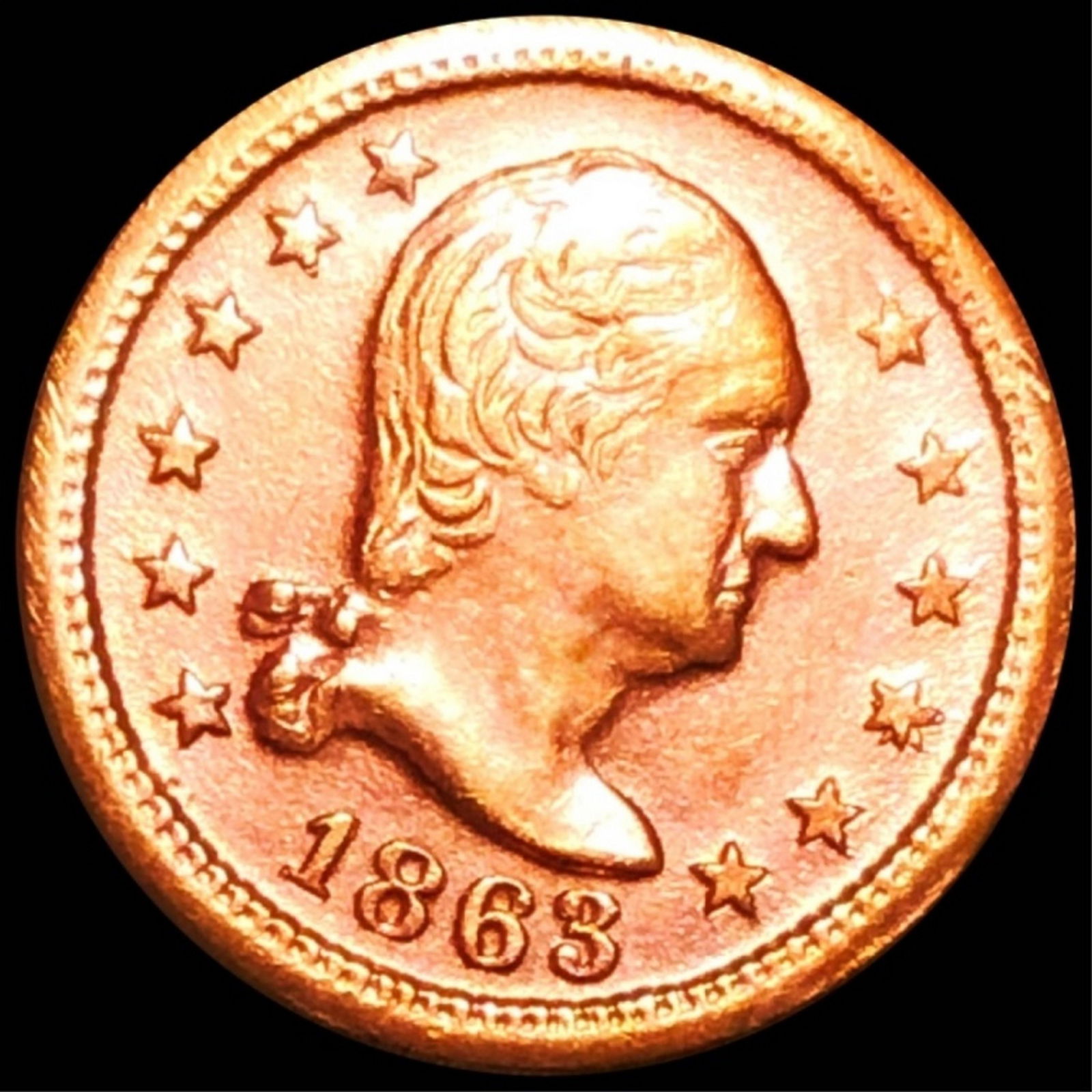 1863 Civil War Token UNC RED (1 of 2)