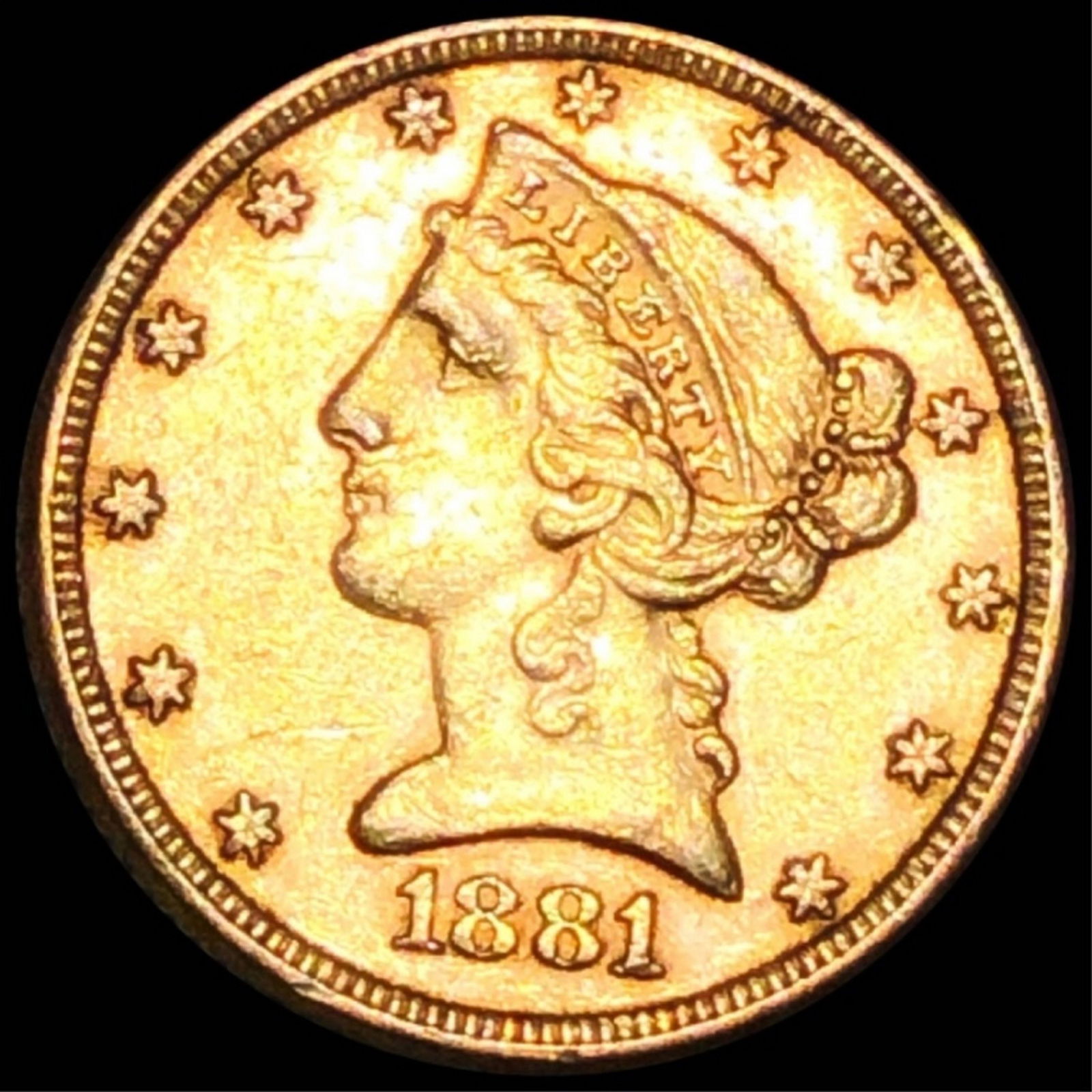 1881 $5 Gold Half Eagle UNCIRCULATED (1 of 2)