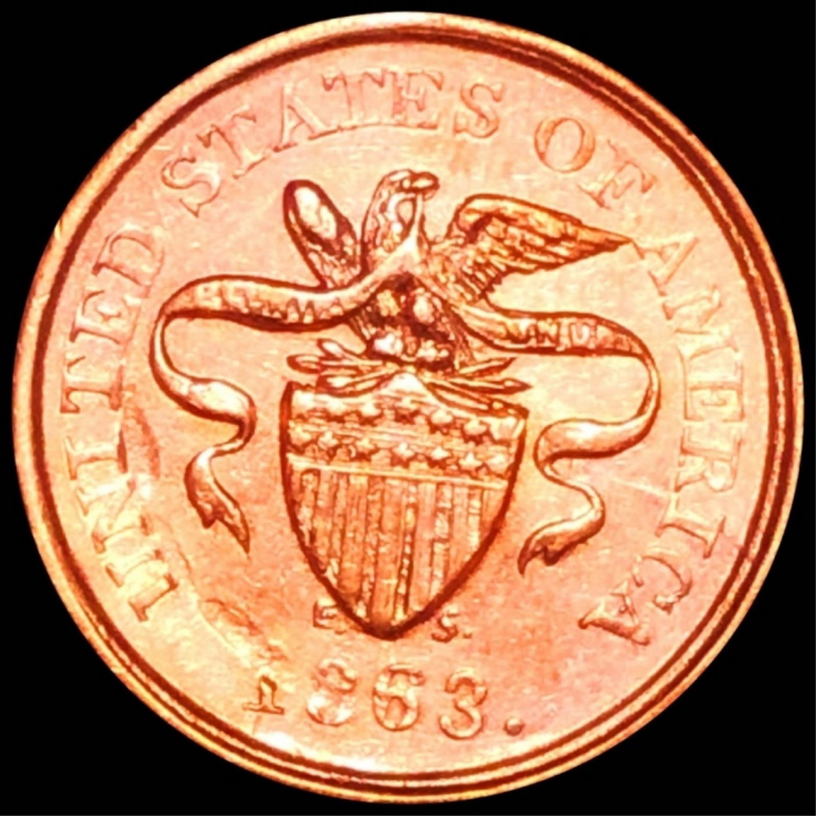 1863 Civil War Token UNCIRCULATED RED (1 of 2)