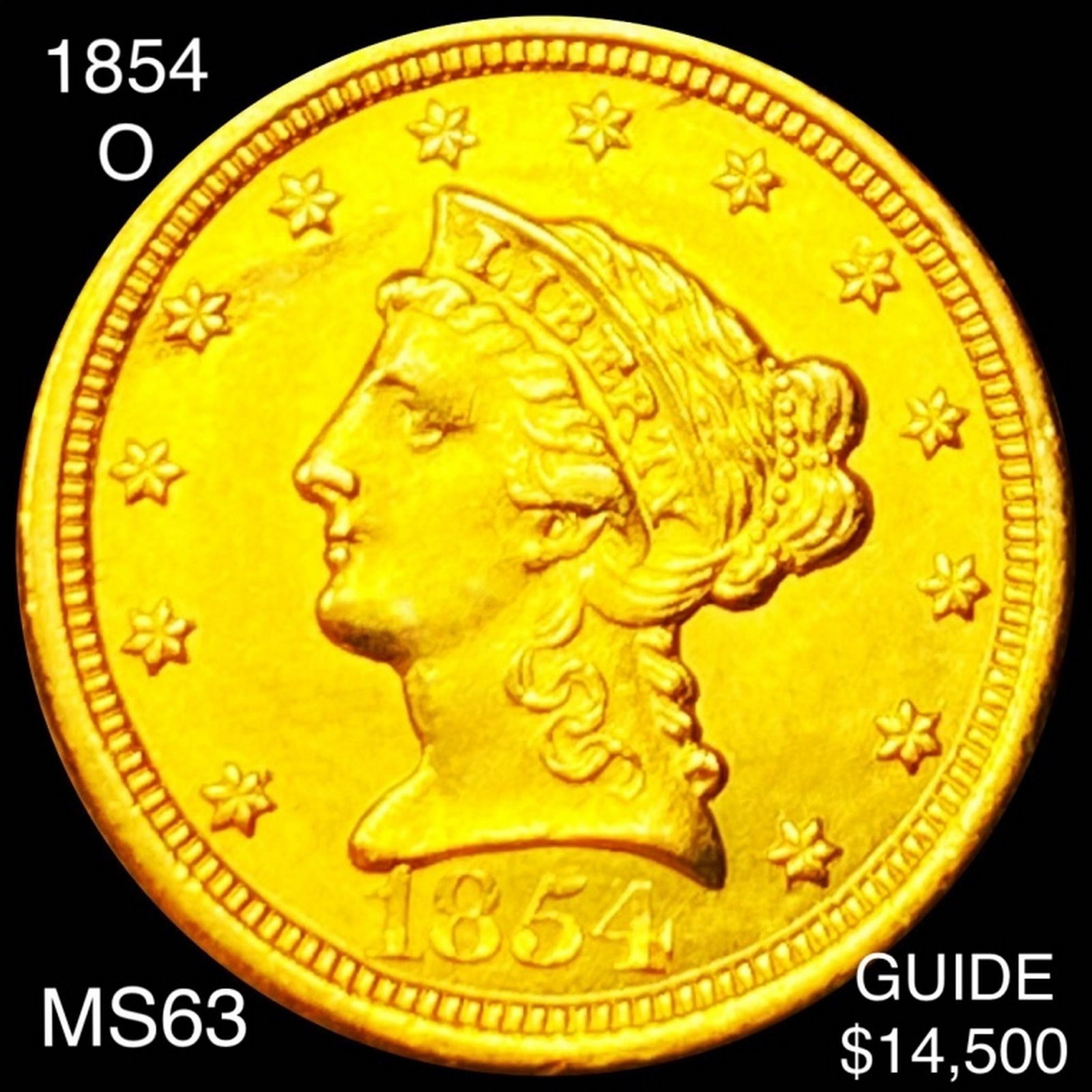 1854-O $2.50 Gold Quarter Eagle CHOICE BU (1 of 2)
