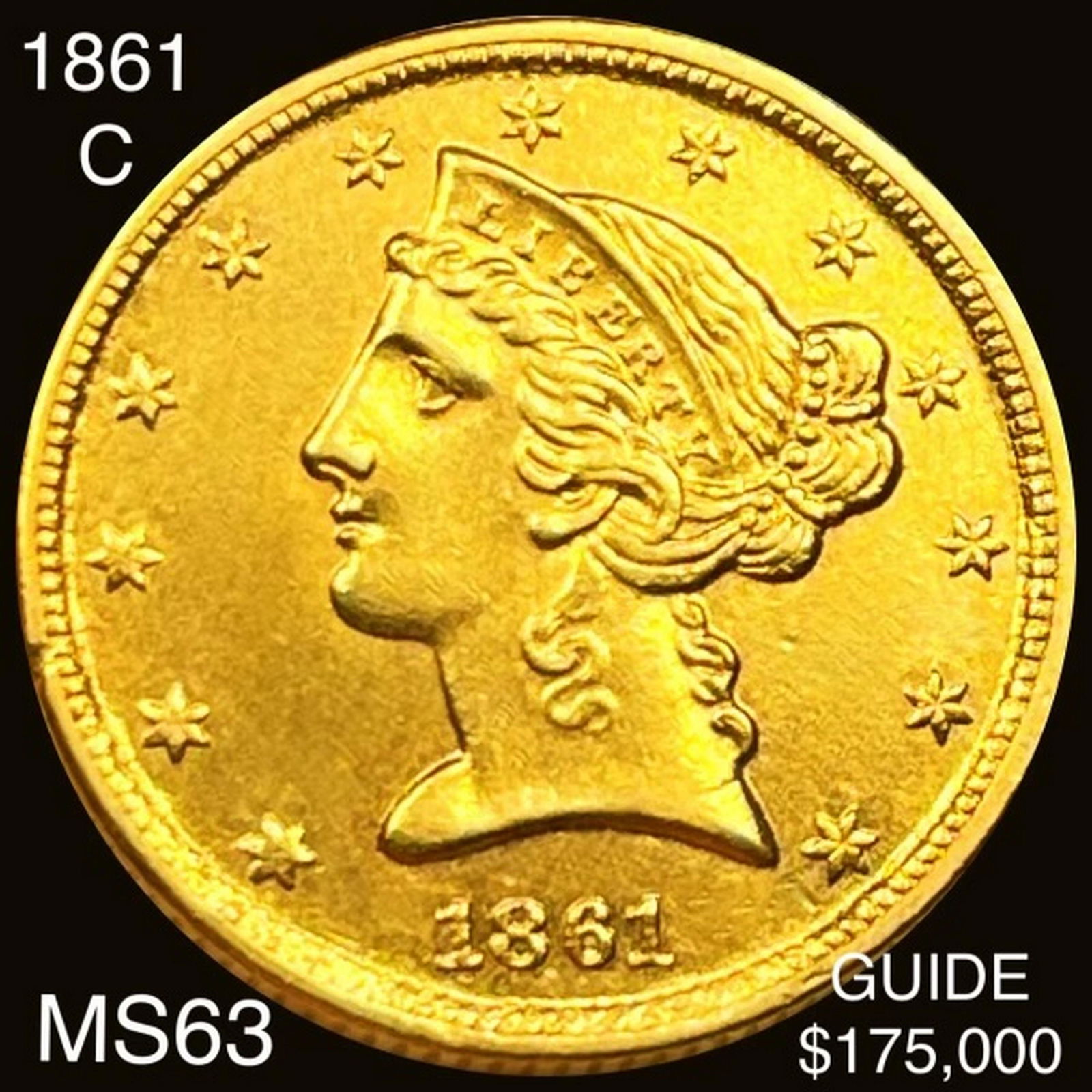 1861-C $5 Gold Half Eagle CHOICE BU (1 of 2)